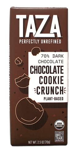 Taza Chocolate Taza Chocolate Organic Smooth & Crunchy Bars 70% Stone Ground, Chocolate Cookie Crunch 2.5 Ounces (10 Count), Vegan