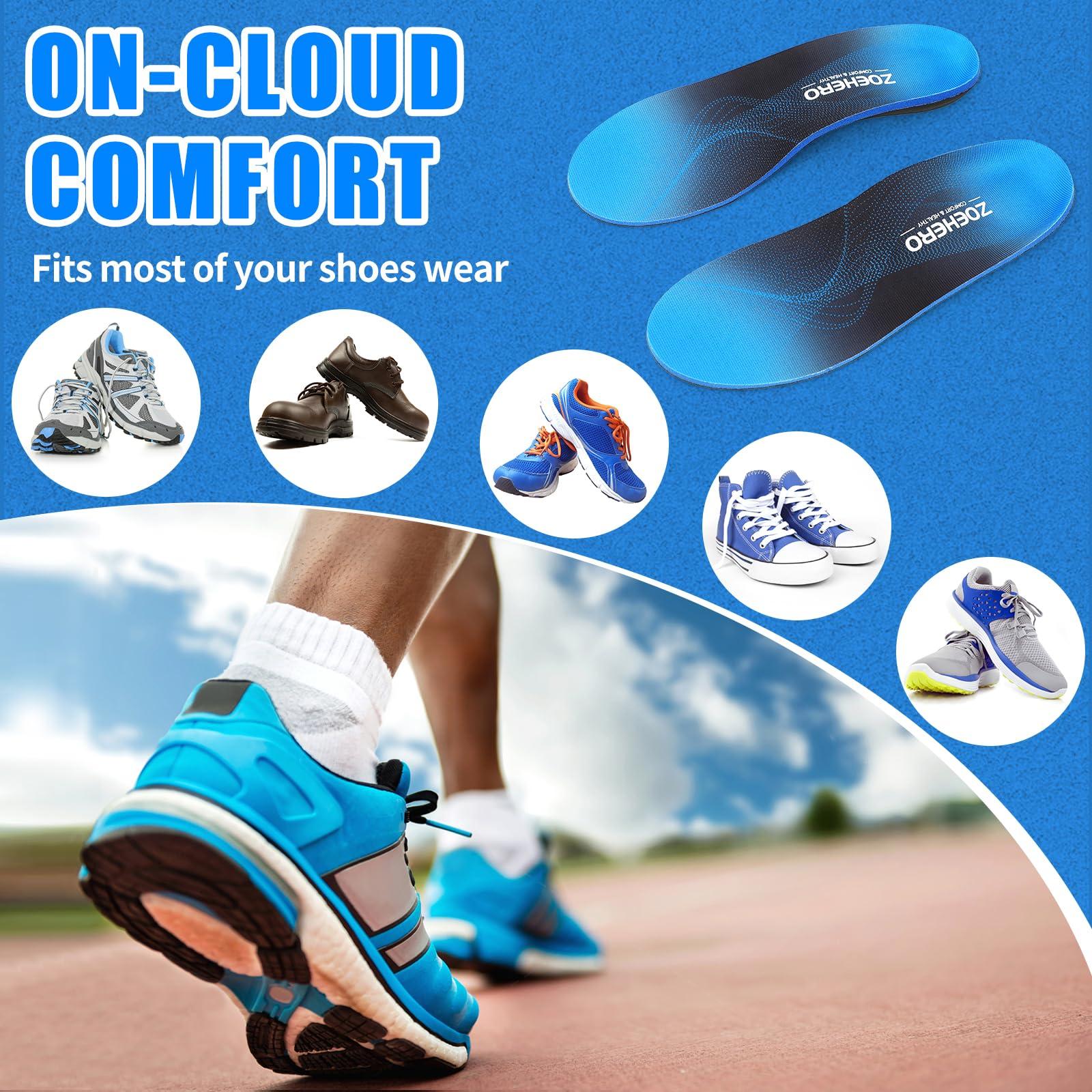 ZOEHERO Plantar Fasciitis Insoles for Men & Women,Heavy Duty Orthotic Inserts with Arch Support for Plantar Fasciitis Relief,Foot Pain Relief,Comfort Insoles for Standing All Day,Sprot,Hiking