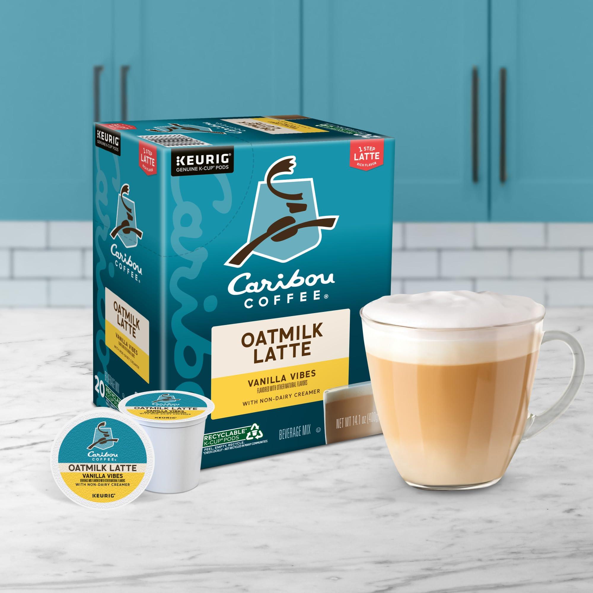 Caribou Coffee Caribou Coffee Vanilla Vibes Oatmilk Latte, One Step Latte Single Serve Keurig K-Cup Pods, 20-Count Box