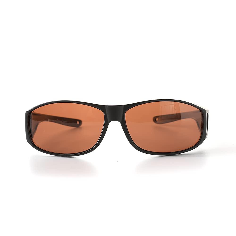 SomniLight Light Therapy SomniLight Light Therapy Polarized FL-41 Light Sensitivity Glasses for Florescent Light Sensitivity, Photophobia, and Migraines (fit-over style, Outdoor), Black, Medium