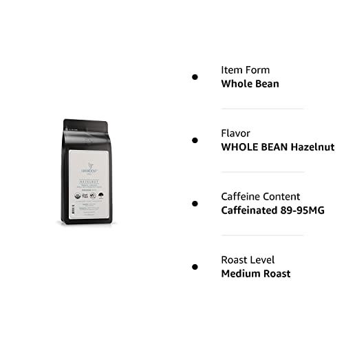 LIFEBOOST Lifeboost Coffee Whole Bean Hazelnut Coffee - Low Acid Single Origin Non-GMO Organic Coffee Beans - Third Party Tested For Mycotoxins & Pesticides - 12 Ounces