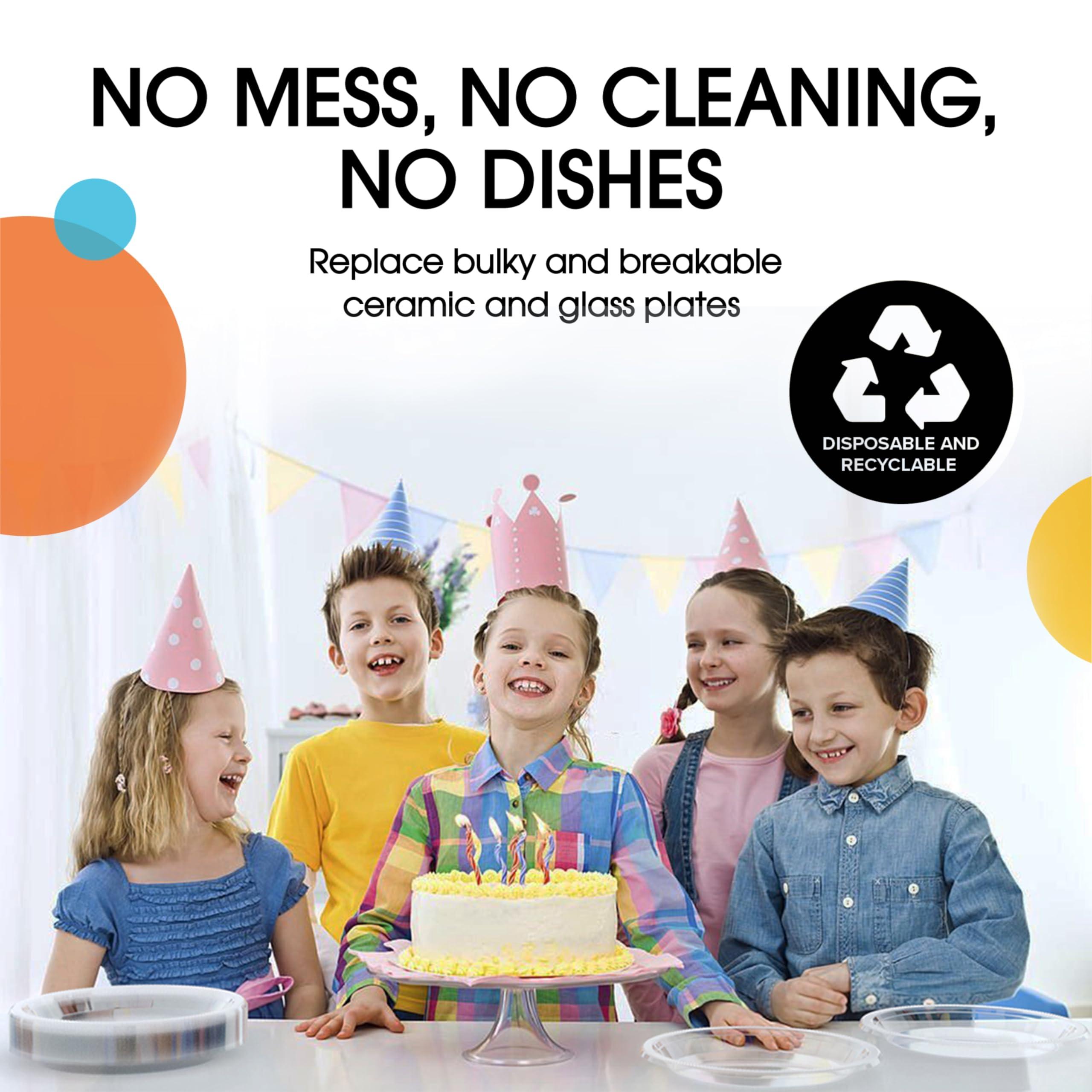 Exquisite Exquisite Clear Plastic Plates Disposable 7\" Clear Plastic Dinner Plates 50 Pcs Clear Disposable Plates Plastic Plates For Party Plates Disposable Heavy Duty 350 GSM Clear Plates For Party.