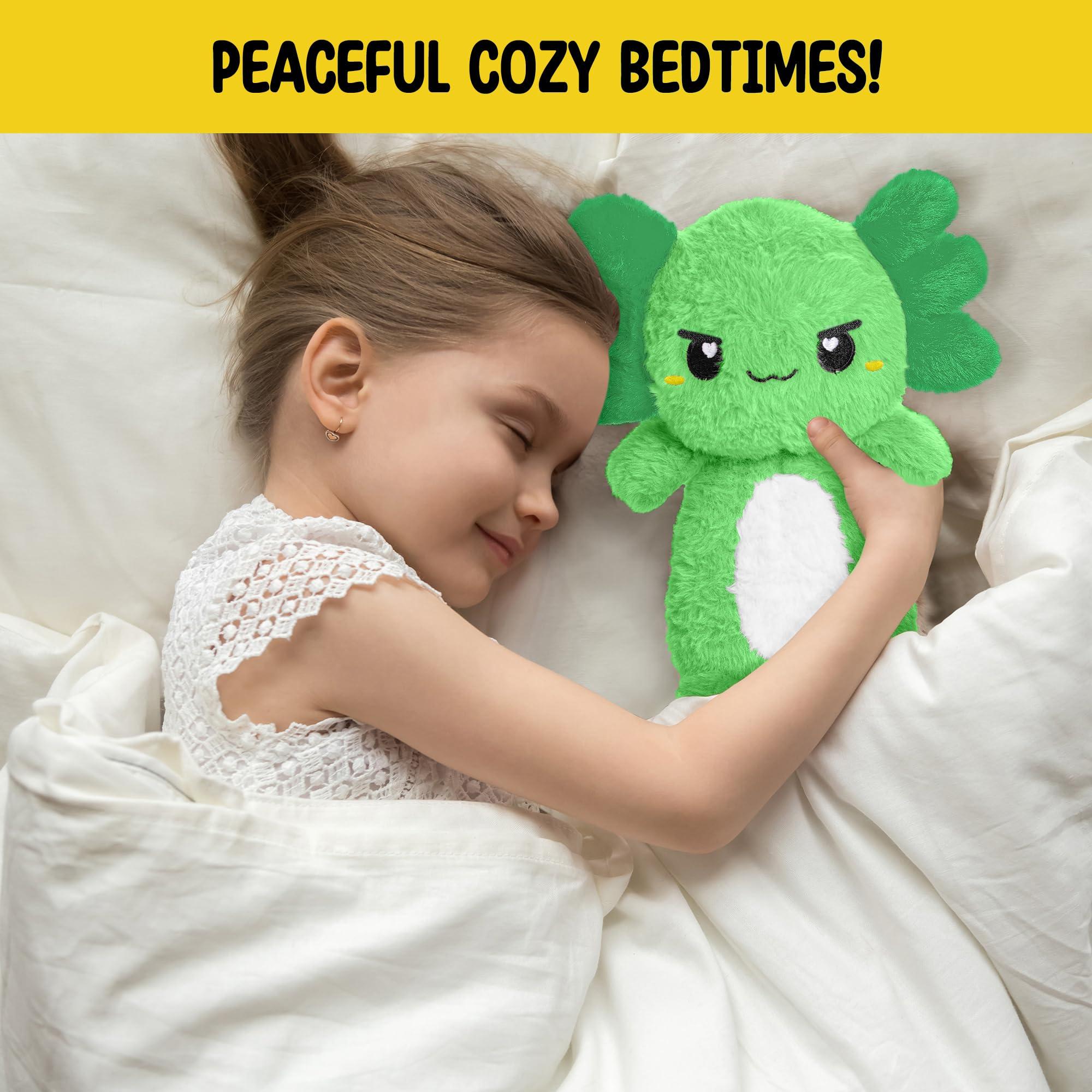 Happy Fuel Green Axolotl Microwavable 1.5 lbs Unscented Heating Pad for Women and Kids- Cute Soft Cozy Pillow Plush Heatable Warm Stuffed Animals - Kawaii Hot and Cold Plushie - Axolotl Gifts for Girls and Boys