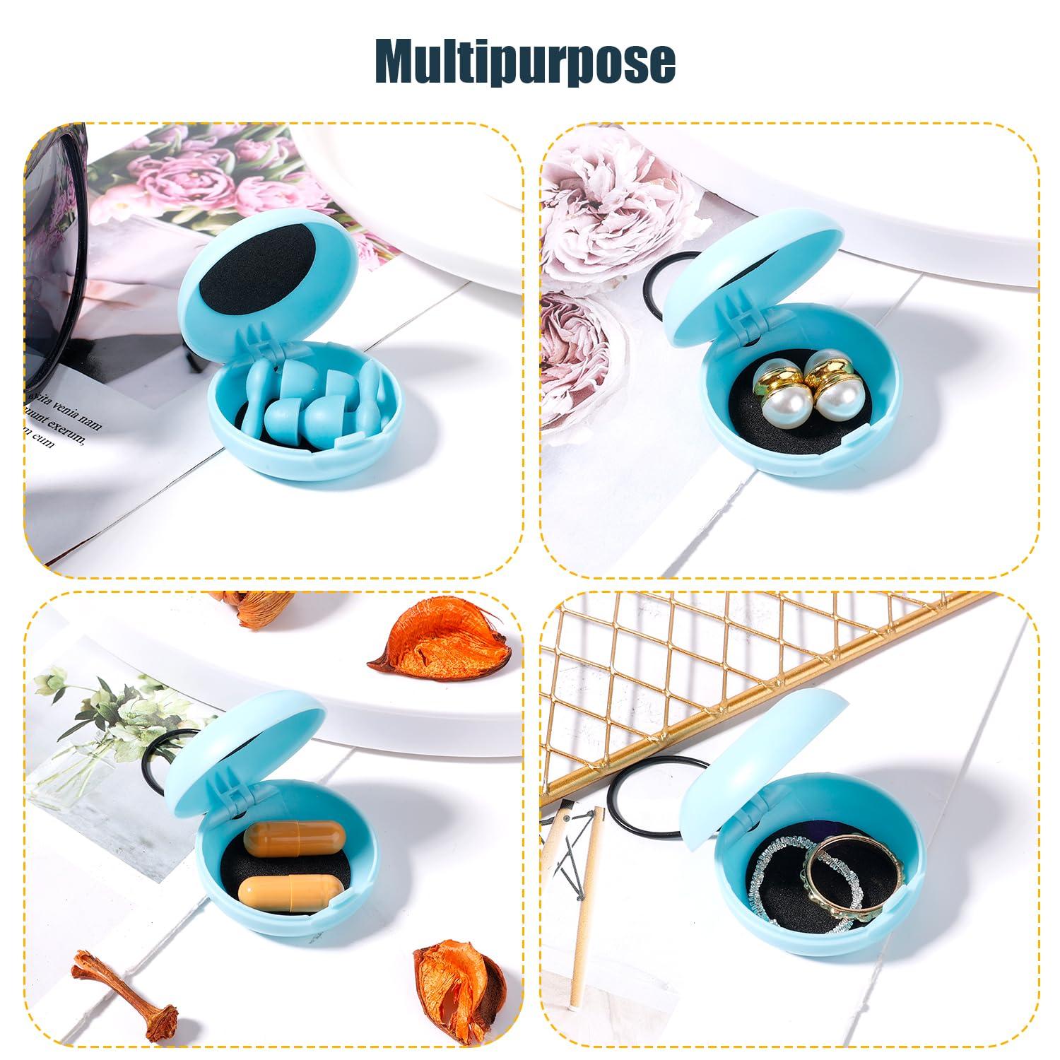 XIHIRCD XIHIRCD Earplug Case, Portable Mini Ear Plug Holder, Small Premium Carrying Case for Travel, Business Trip, Outdoor Activities, Keychain, Storing Earplugs, Trinkets, Pills (Round)