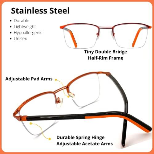 ProEyes ProEyes Attitude 3, Progressive Multifocus Reading Glasses, Anti Blue Light Resin Lens, Zero Magnification on Top Lens (Rectangular Black, up+0.00,down+1.50)