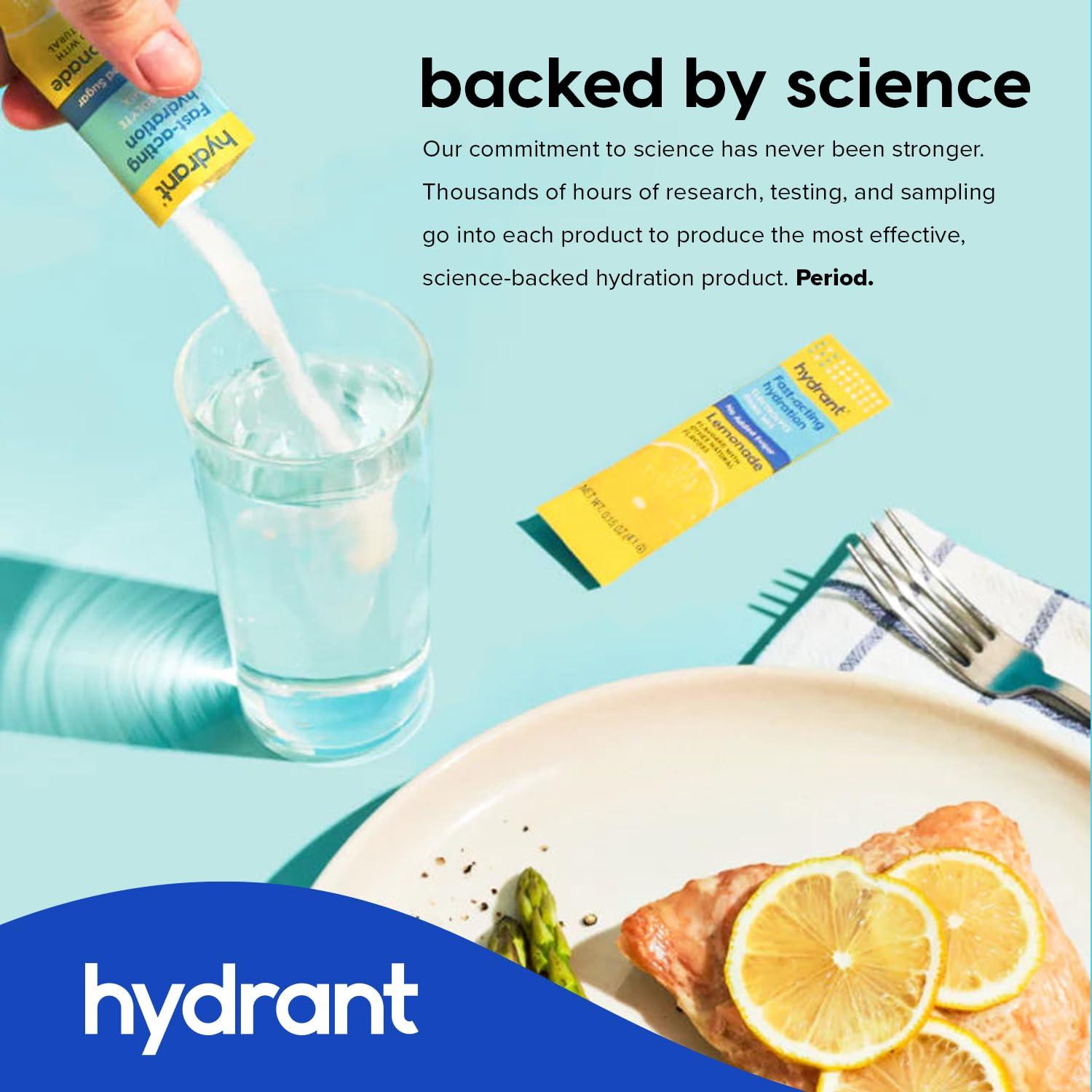 HYDRANT HYDRANT Bulk Electrolyte Drink Mix, Fast Acting Hydration with Real Fruit Juice Powder Sweetened with Cane Sugar and No Artificial Sweeteners, Bulk Electrolytes (30 Servings, Iced Tea Lemonade)