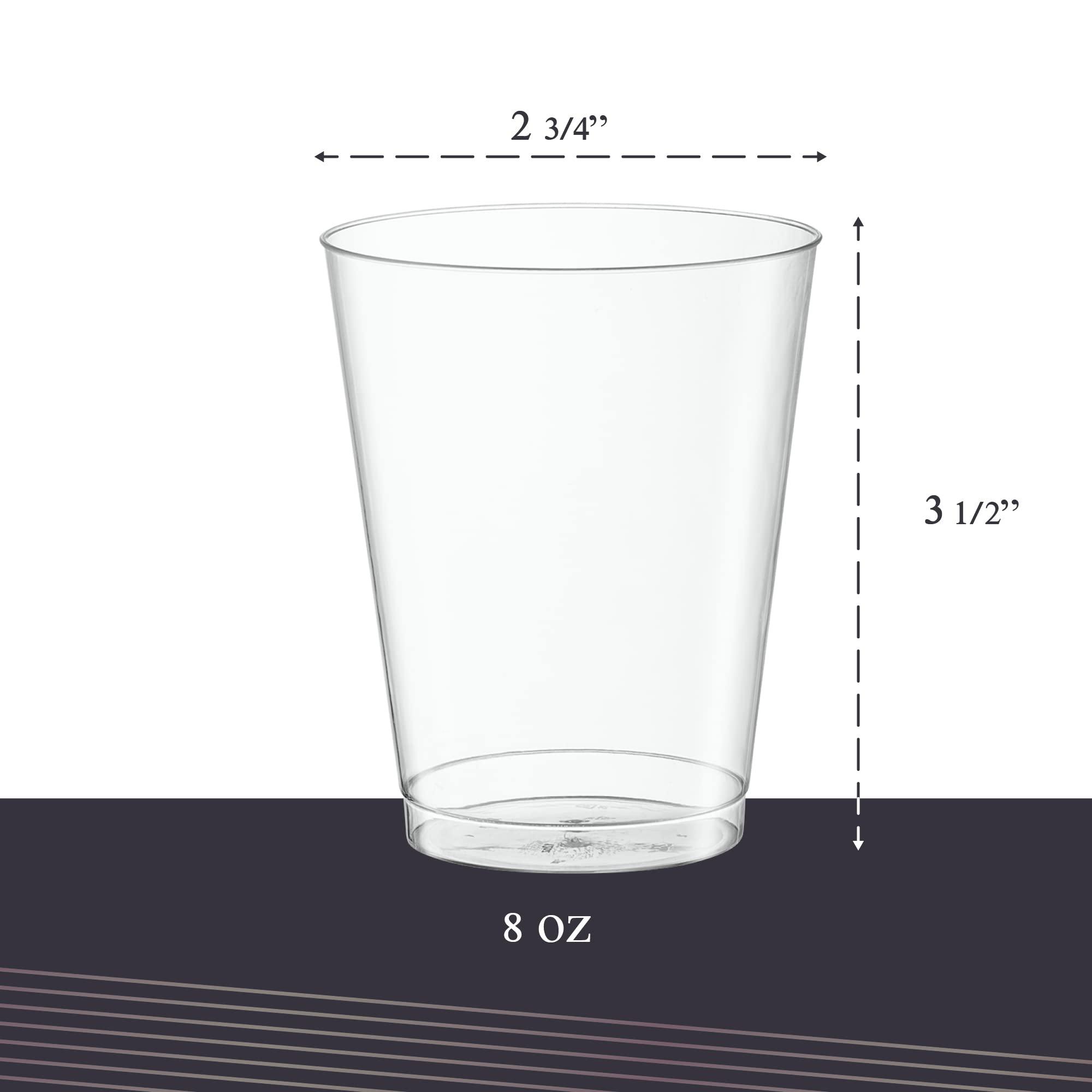 PLASTICPRO PLASTICPRO Disposable 8 oz Crystal Clear Plastic Tumblers for Party\'s & Weddings pack of 50