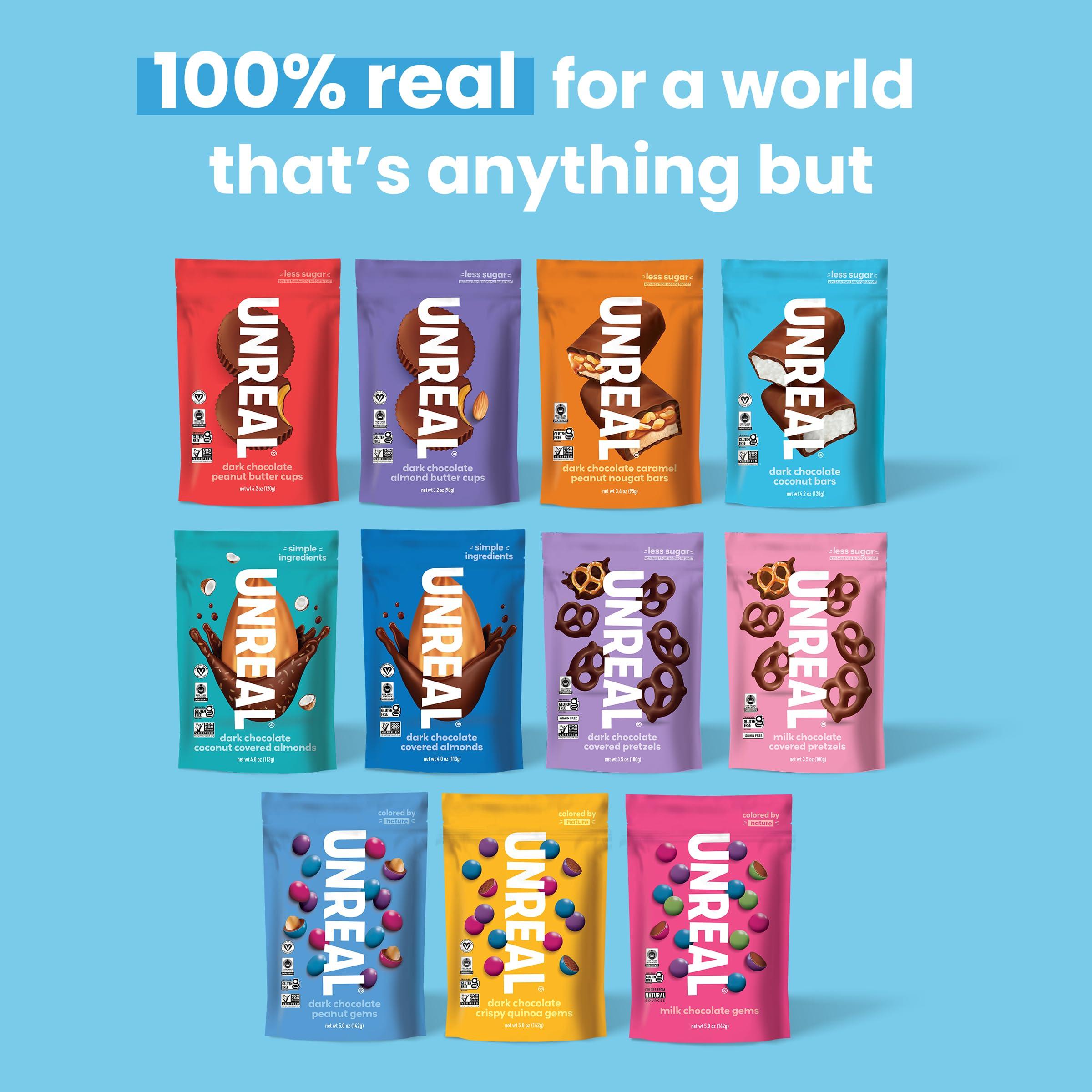 UNREAL UNREAL Dark Chocolate Coconut Bars (3 Value Size Bags) | Vegan, 3g Sugar, & 3 Simple Ingredients | Non-GMO, Gluten Free, & Fair Trade | 9.5oz each