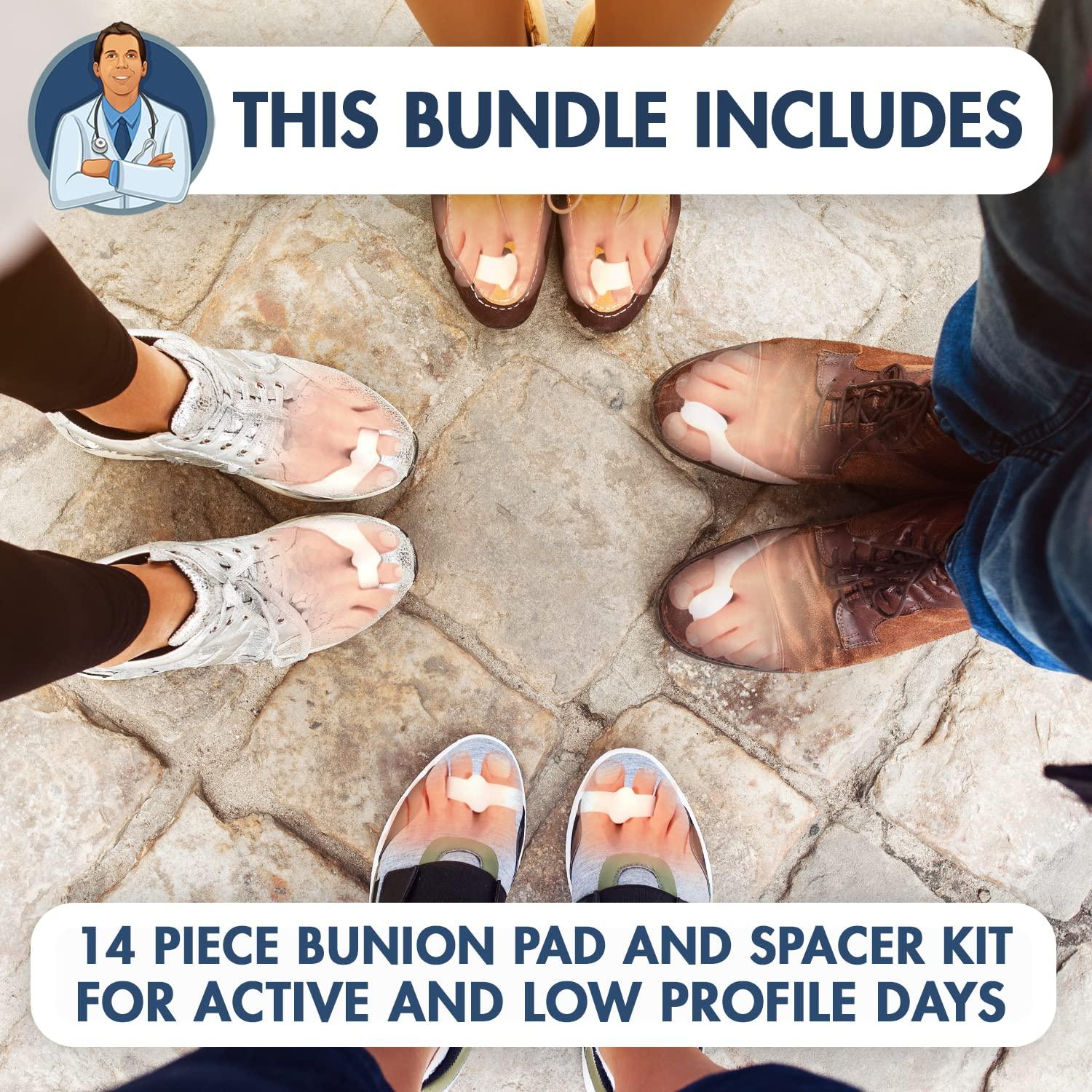 Dr. Frederick's Original Dr. Frederick\'s Original Super Bunion Bundle - 14 ct -Kit with Bunion Sleeves, Pads, Splints & Cushions - Pain Relief for Men & Women - Small - W5-6.5 | M4.5-6