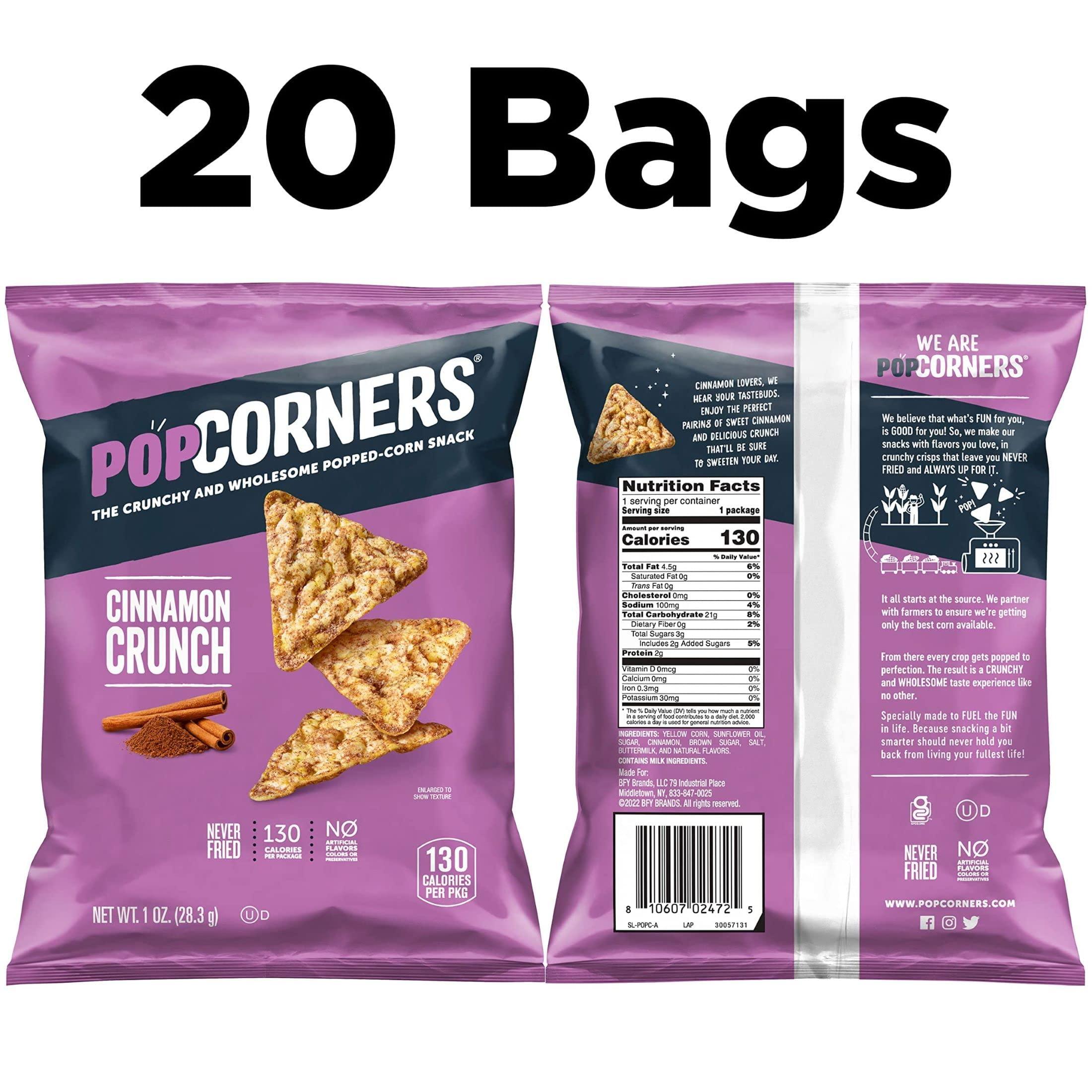 PopCorners PopCorners Popped Corn Snacks, Cinnamon Crunch, 1 Ounce (Pack of 20) (Packaging May Vary)