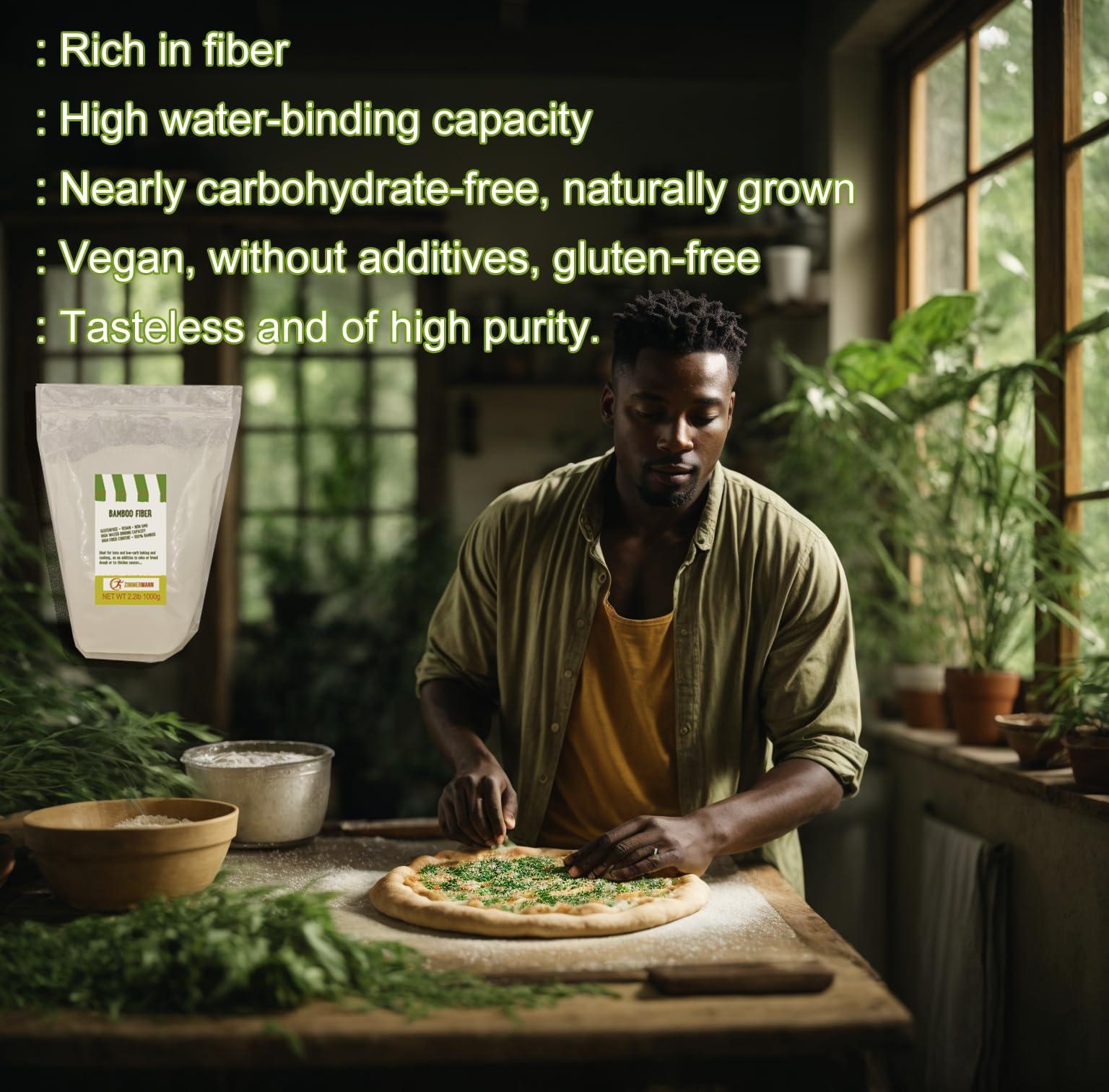 Zimmermann Bamboo Fiber 2.2lb 1000g, Gluten Free, Non GMO, Keto Flour, 100% Bamboo, by Zimmermann Sportsnutrition