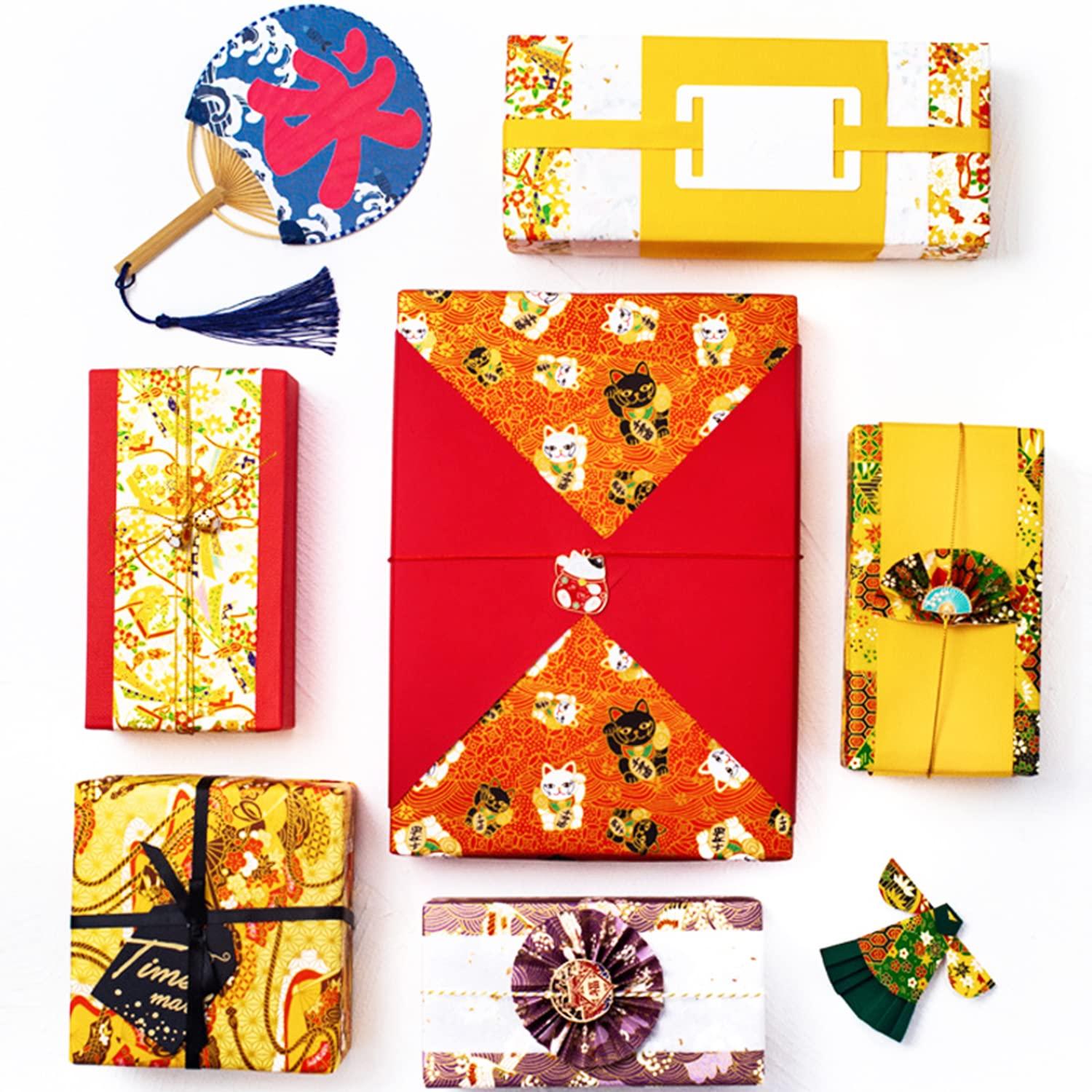 Generic Wrapping Paper,Japanese Style Gift Wrapping Paper,Flower Pattern Wrapping Paper Roll for Birthday,Wedding,Baby Shower,Christmas,Pack of 10,S4