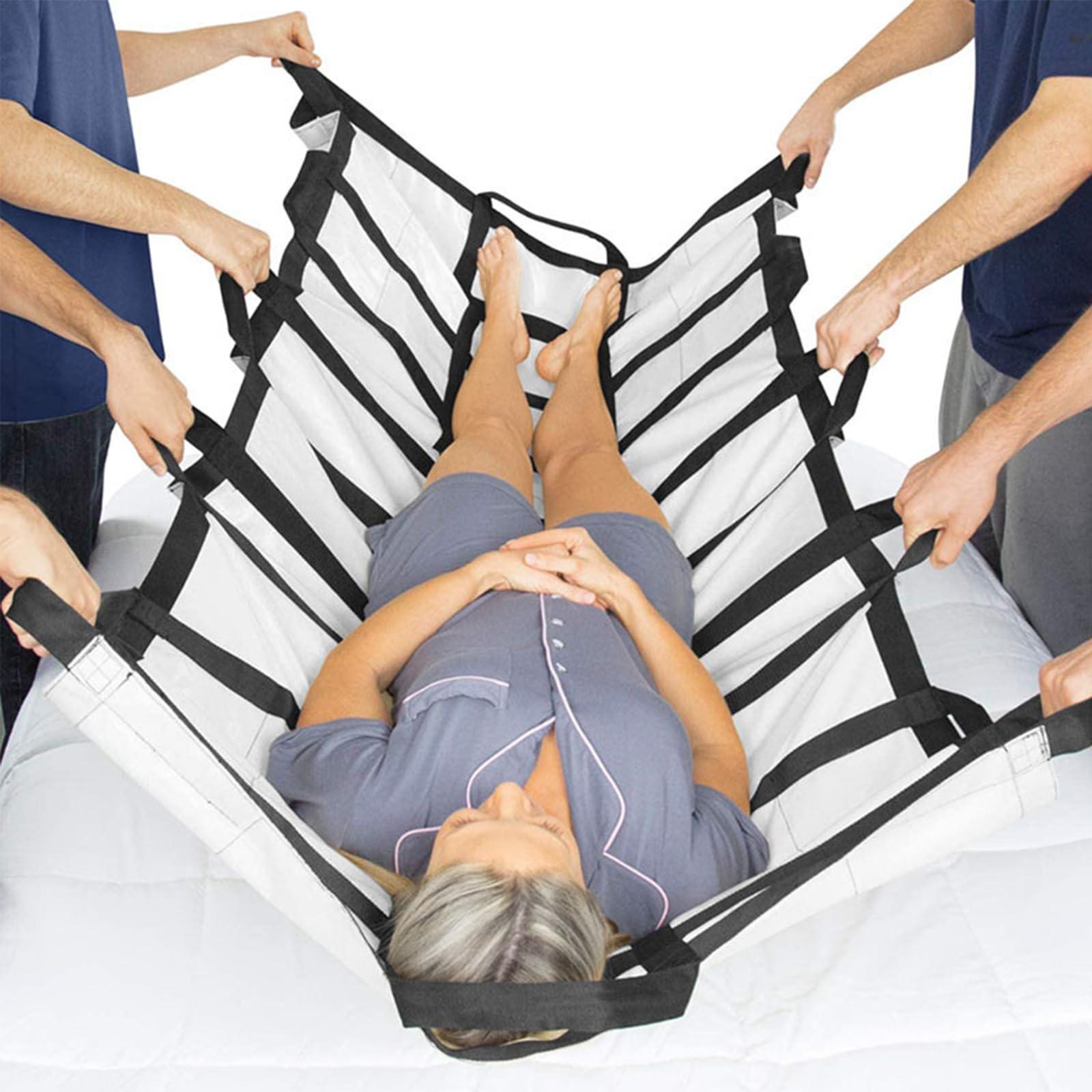 CRAZY ROSA CRAZY ROSA Positioning Bed Pad with 14 Handles, 77x 39\" 600lbs Load-Bearing Patient Transfer Sheet for Lifting & Turning, Elderly Bedridden Patients Transfer Blanket