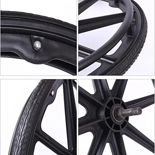 DIBAKO DIBAKO 24Inch 1 Pair Wheelchair Rear Wheel 24 1 3/8 Wheelchair Wheel Replacement, Solid Polyurethane Tires, Replacement Wheels for Wheelchairs, with Bearings and Handrim (Size : A)