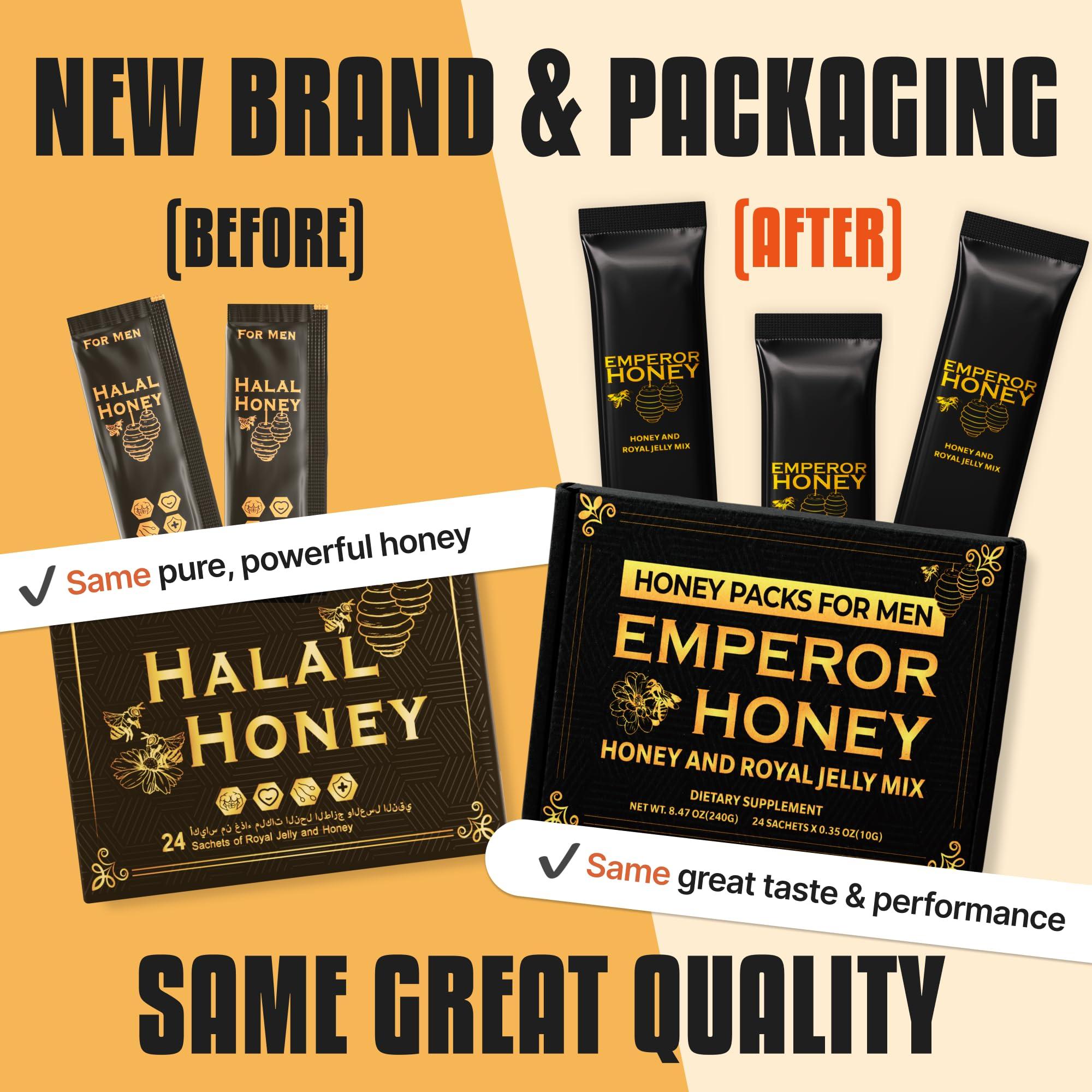 Halal Honey Halal Honey Extra Strength For Men Raw Organic Honey with Premium Natural Royal Jelly Bee Pollen & 100% Pure (Large Pack of 24 Honey Packets)