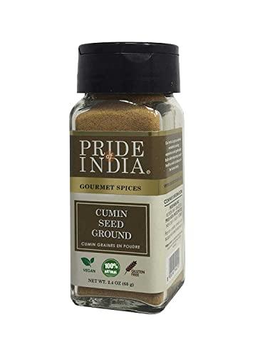 Pride Of India Pride of India Cumin Seed Ground Traditional Indian Spice Seasoning spice for Curries/Lentils/Chicken/Meat Easy to Use 2.4 oz. Small Dual Sifter Bottle
