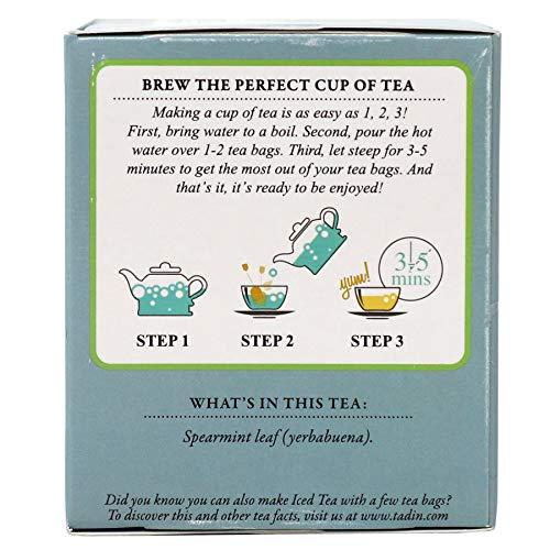 TADIN Tadin Spearmint Tea, Helps Relieve Stomach Pain and Indigestion, 24 Count (Pack of 3)