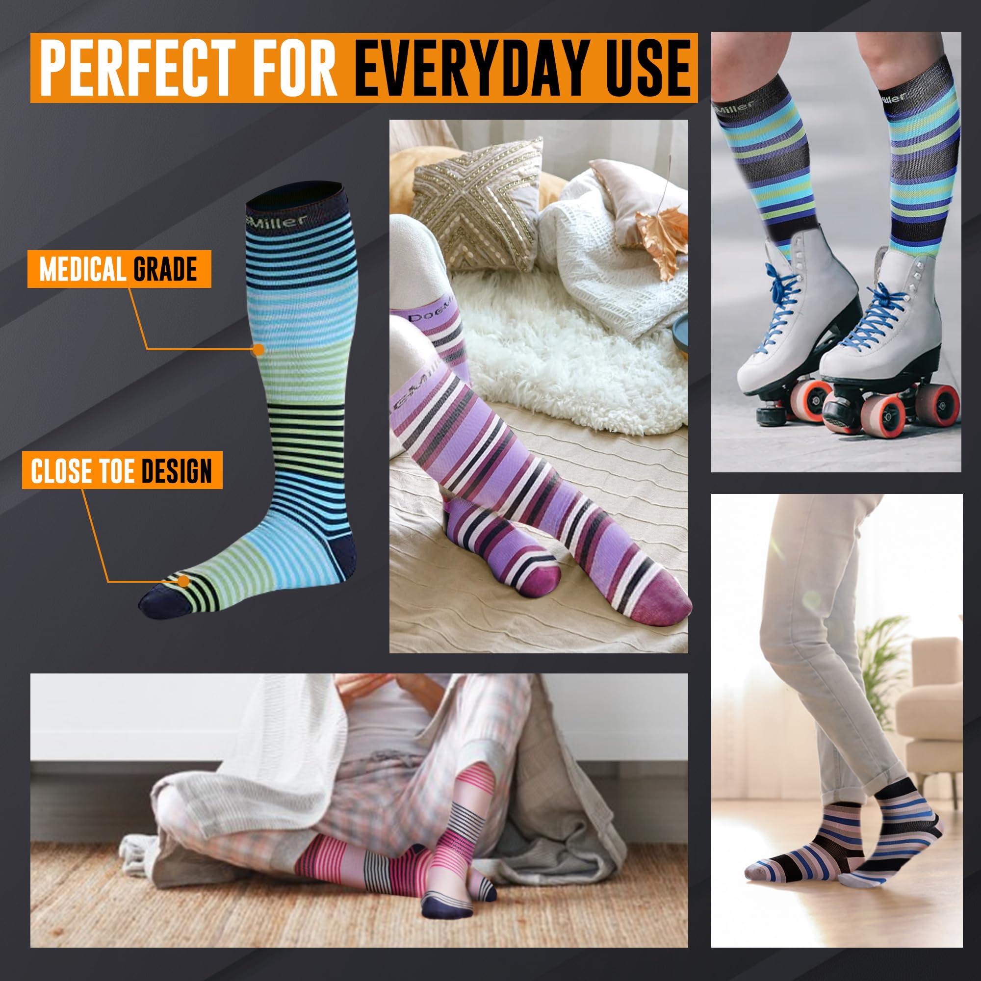 Doc Miller Doc Miller - Compression Socks for Women & Men - 15-20mmHg Knee High, Medical Grade Support, Size 3X-Large - Best for Sport, Travel, Nurse, Pregnancy, Circulation & Varicose Veins - Neon Green, 1 Pair