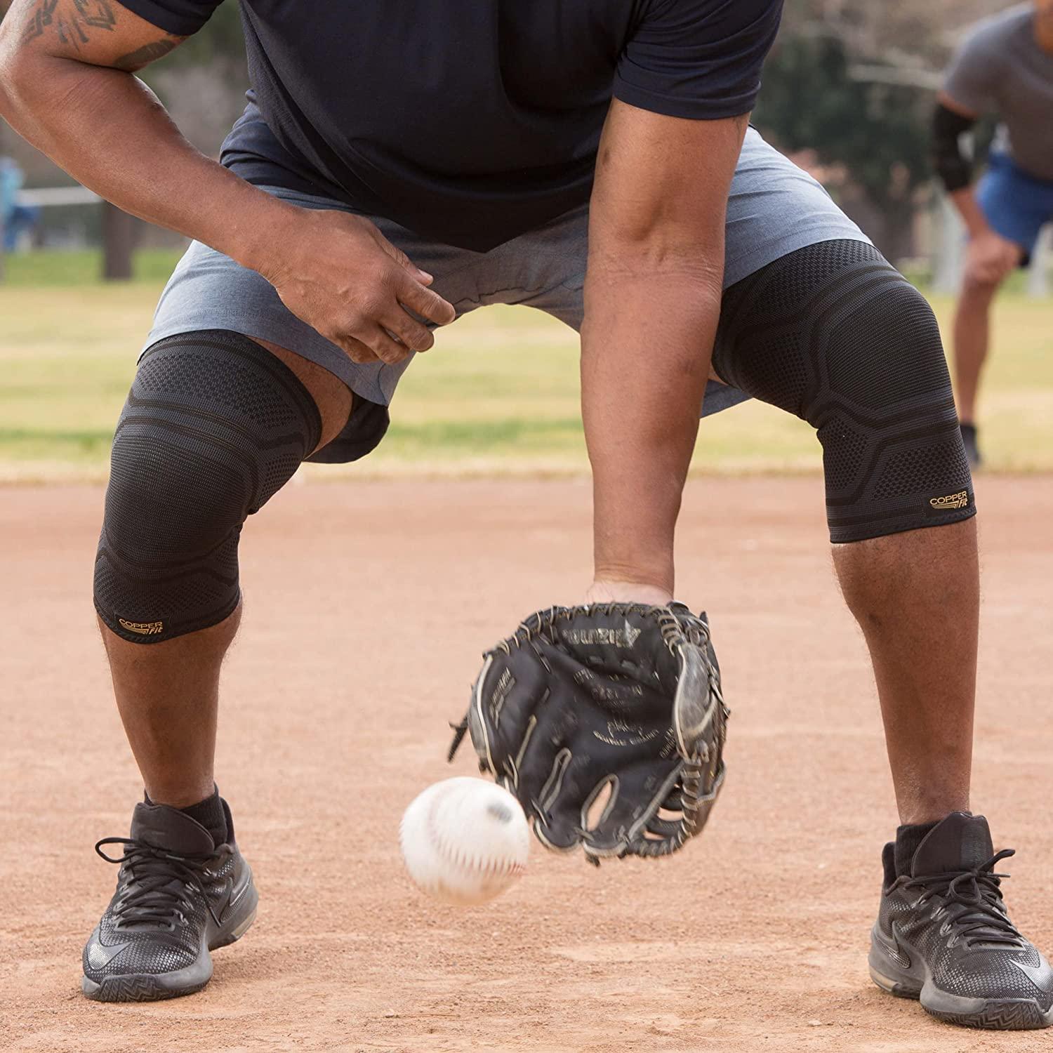 Copper Fit Copper Fit Elite Knee Compression Sleeve Knee Brace 2-Pack, Black (Large/X-Large, 16\'\'-20\'\'),2.0 Count