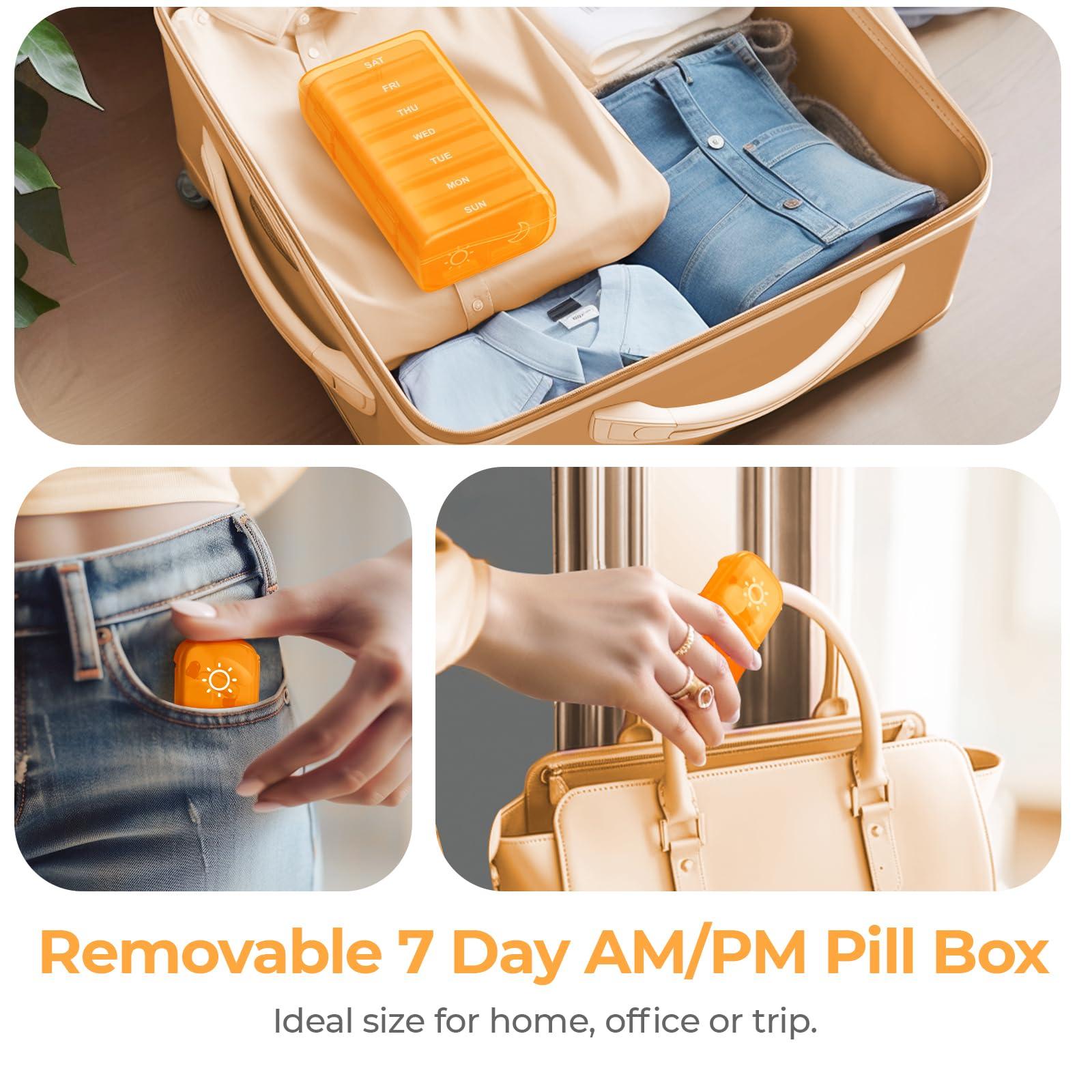 AUVON AUVON XL Weekly Pill Organizer 2 Times a Day with One-Side Large Opening Design for Easy Filling, AM PM Pill Box 7 Day, Portable Travel Pill Case for Medication, Vitamins, Fish Oils, Supplements