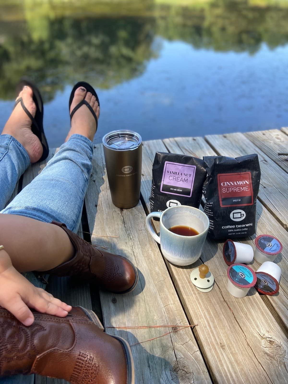 Coffee Beanery Vanilla Macadamia Nut Decaf Coffee by Coffee Beanery | 12oz Flavored Decaf Coffee Ground Medium Roast Coffee | 100% Specialty Arabica Coffee Ground | Gourmet Coffee | Flavored Fine Ground Coffee Medium Roast