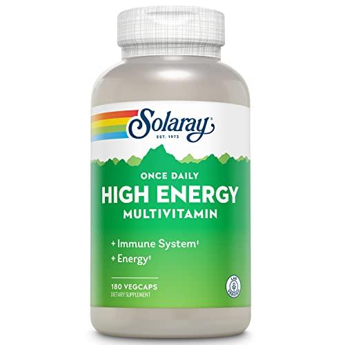 SOLARAY SOLARAY Once Daily High Energy Multivitamin for Women and Men - Energy Supplements - Immune Support w/Vitamin C, A, D and E, Vitamin B Complex, Trace Minerals, 60-Day Guarantee, 180 Serv, 180 VegCaps