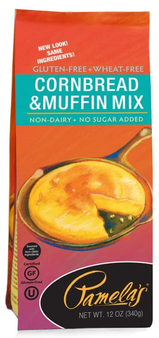 Pamela's Products Pamela\'s Gluten Free Cornbread and Muffin Mix, 12 oz (Pack of 3)