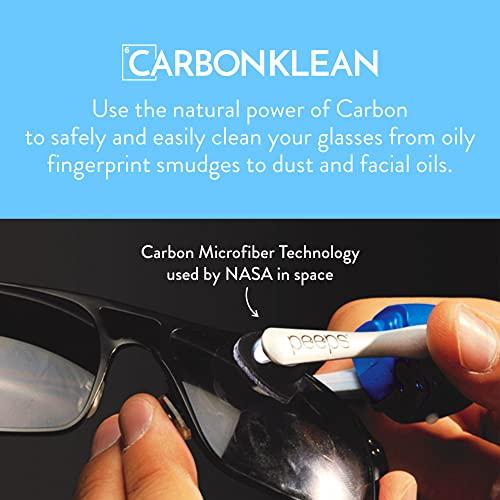 Peeps CarbonKlean Peeps Glasses Cleaner - for Eyeglasses, Reading Glasses, and More - Lens Cleaner with Carbon Microfiber Tech - Injected Green - 2 Count (Pack of 1)