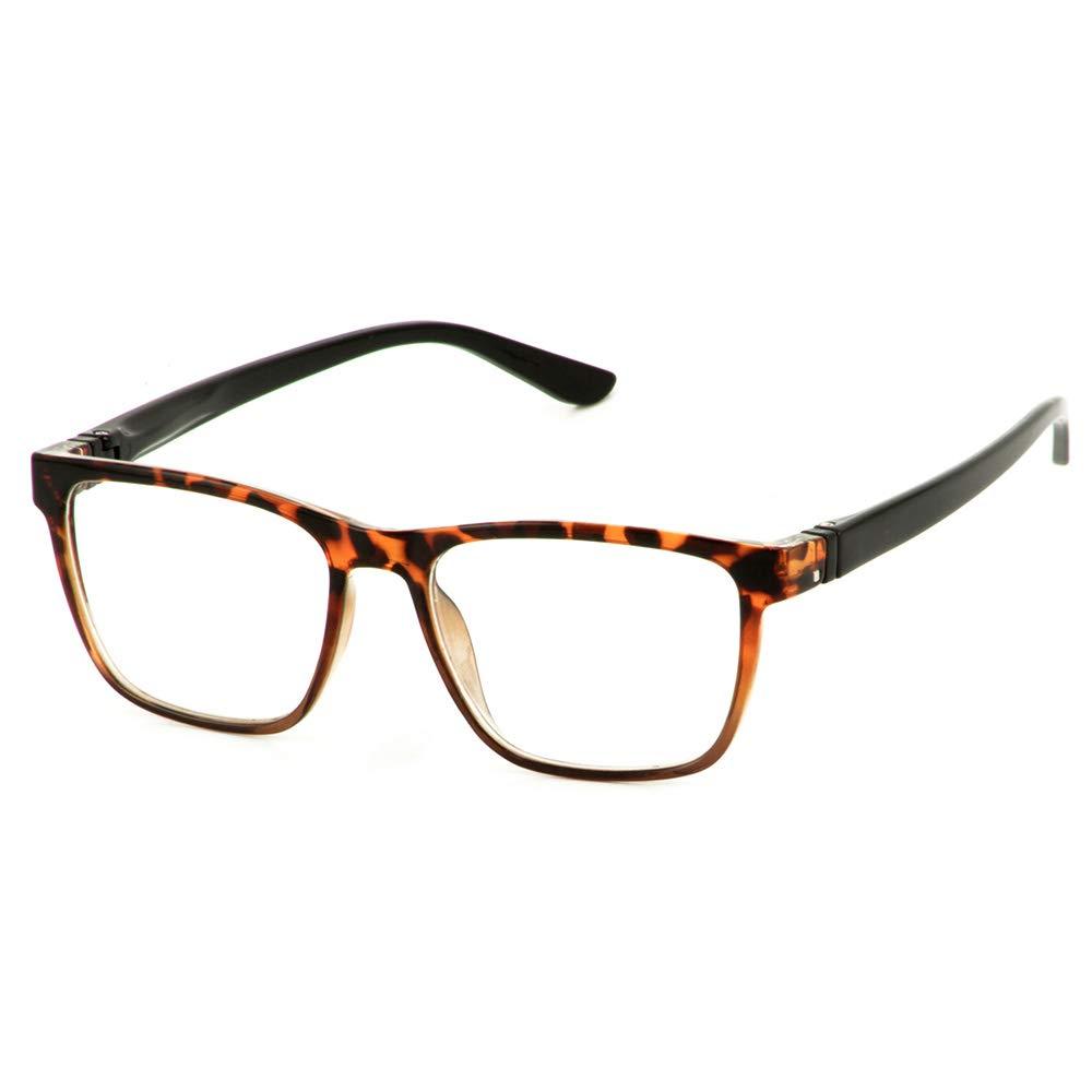 BUNNY EYEZ BUNNY EYEZ Guyz Readers - BENNY - Reading Glasses with a Tiltable & Flippable Frame - Chic & Modern Design - Diopter Strength of +1.50 to +3.00 - Brown Crystal/Black, 3.00