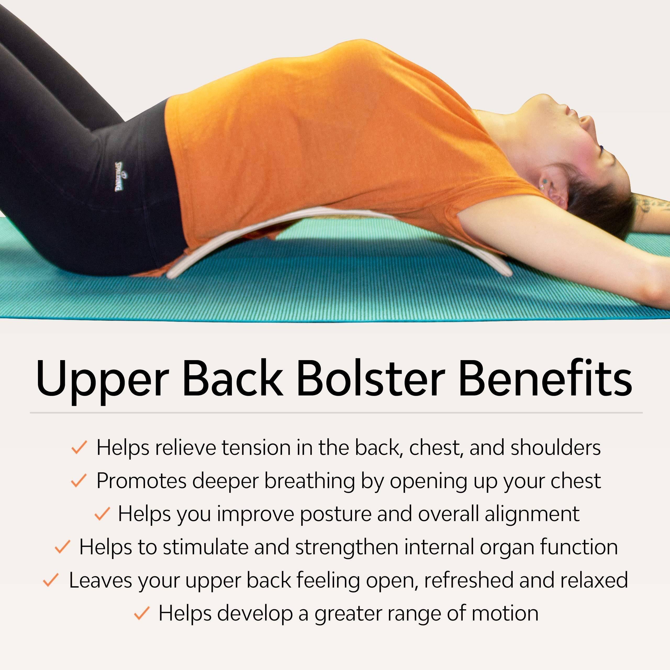 HSP HSP Upper Back Bolster Wooden Pillow | Back Bend Stretcher for Spinal Health, Pain Relief and Posture Correction, Maple Wood Lumbar Support for Upper and Lower Back