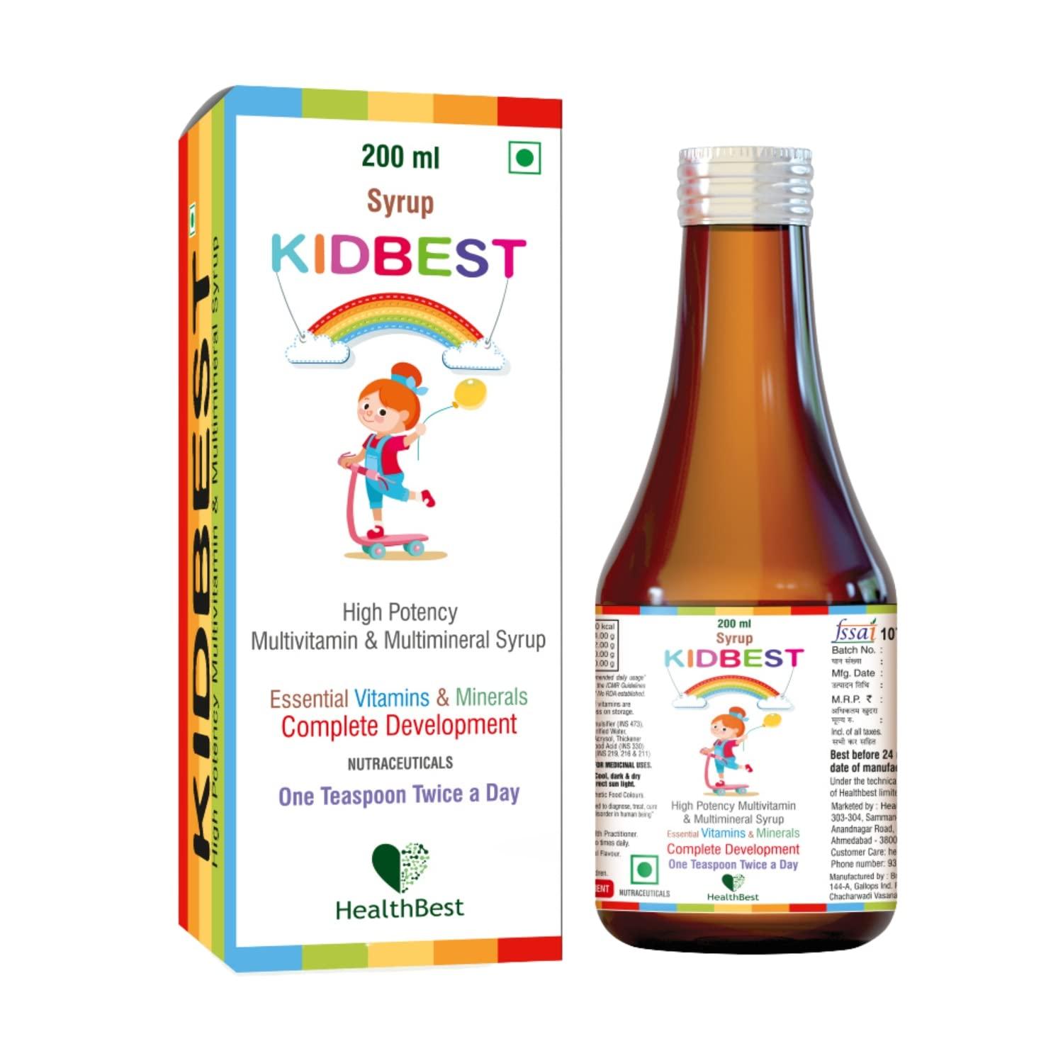 HealthBest HealthBest Kidbest Multivitamin Syrup for 3-13 Years Kids | 200ml