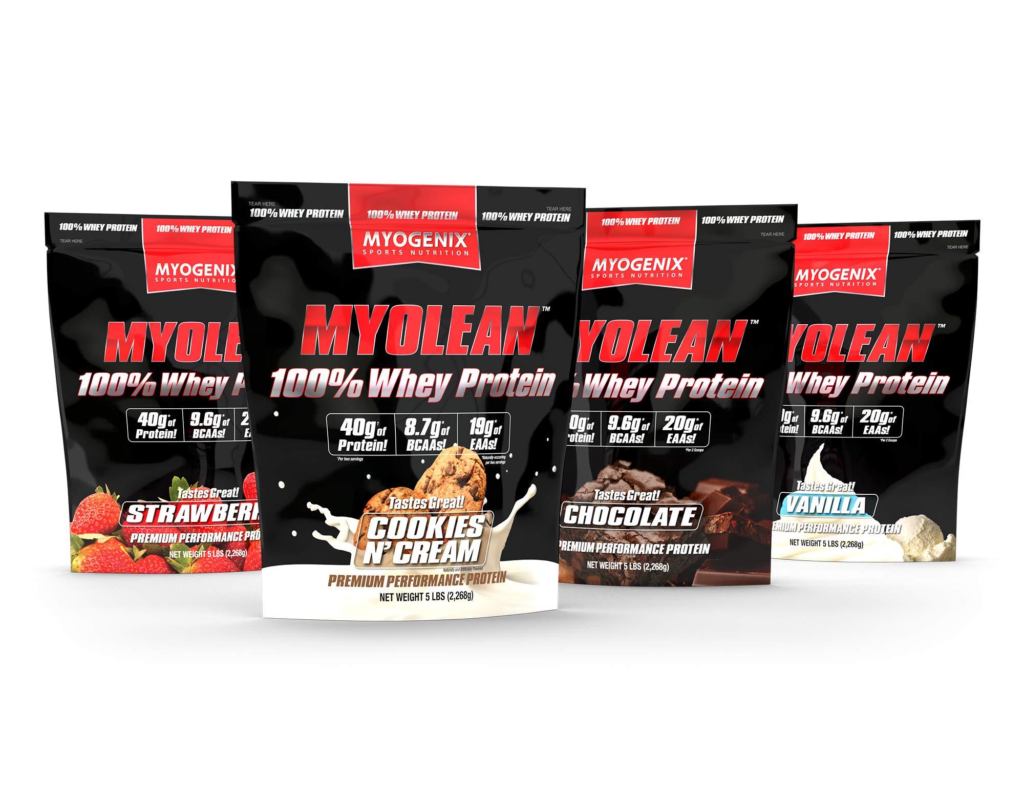 Myogenix 100% Whey Chocolate Protein Powder - Myogenix Myolean Whey Protein Powder with 20 Grams of Protein Per Serving, Premium Protein Powder for Women and Men, Chocolate Protein Shakes (5 lbs)