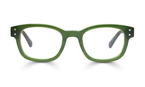 eyebobs eyebobs Biff Premium Readers for Women and Men | Round Eye Glasses | Olive Green Front and Temples | 1.25