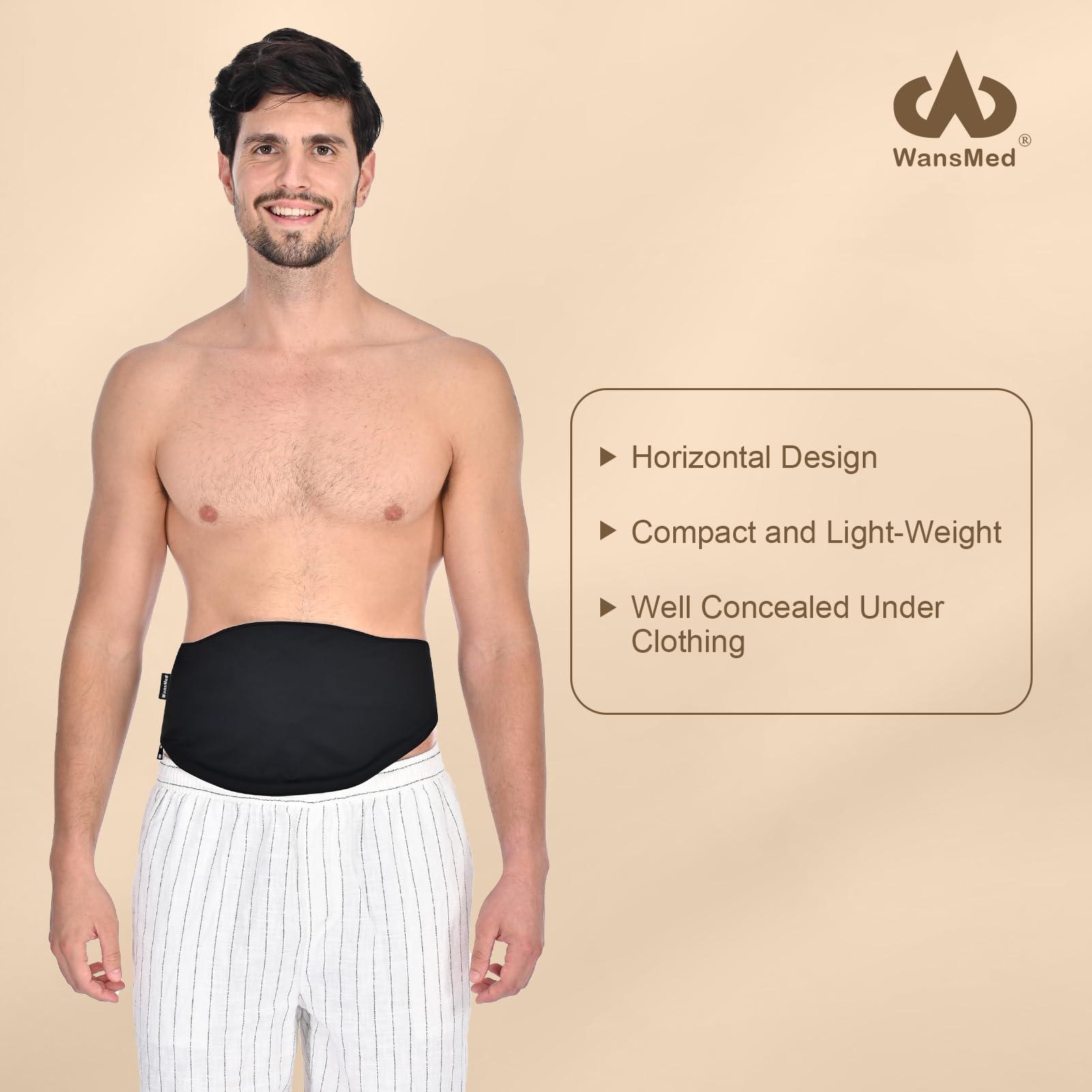 WansMed WansMed Ostomy Bag Covers for Men and Women, Stylish Ostomy Belt for Sports and Daily Use, Compatible for All Colostomy Bags, Black (L)