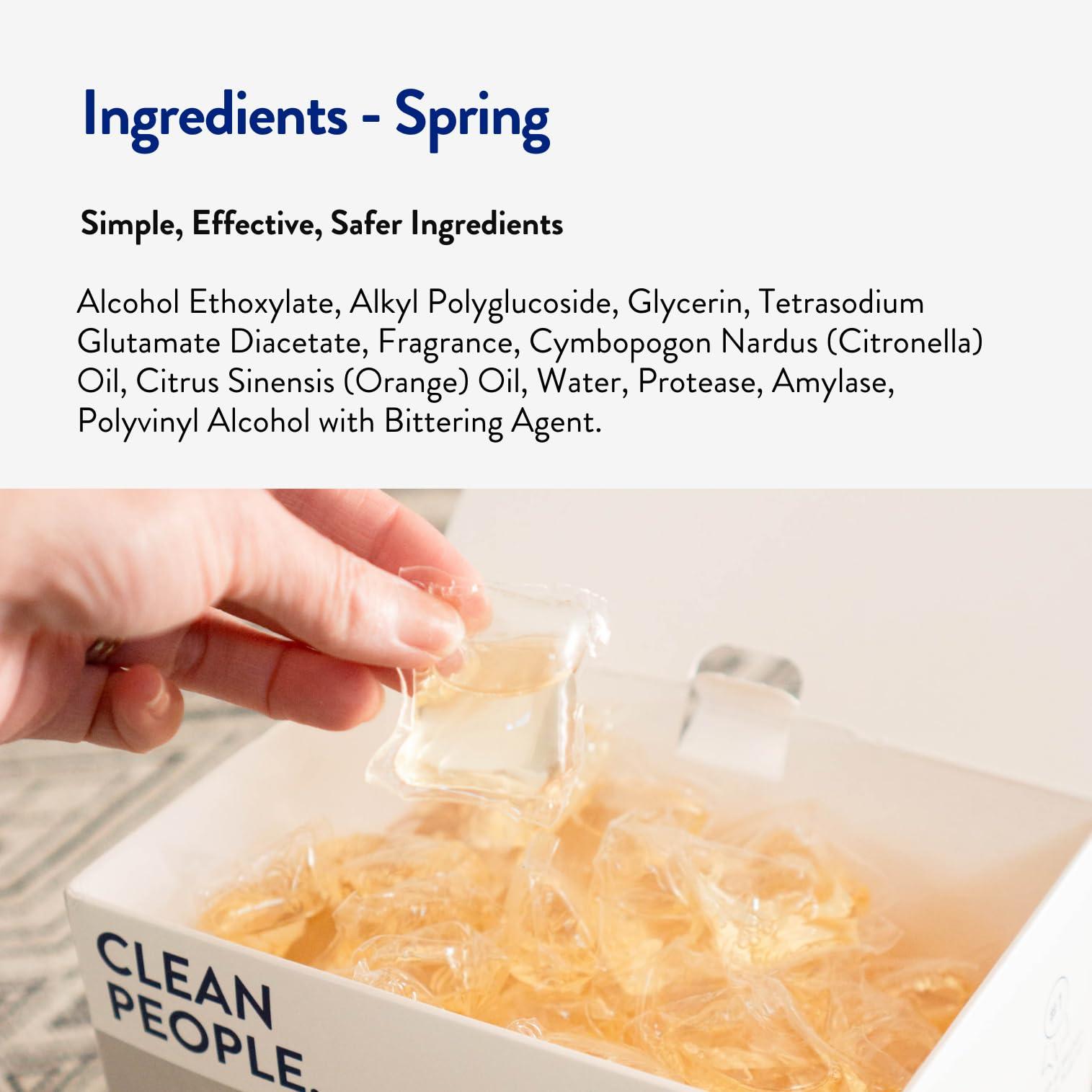 THE CLEAN PEOPLE Clean People Laundry Detergent Pods - Plant-Based, Hypoallergenic Laundry Pods - Ultra Concentrated, Plastic Free, Recyclable Packaging, Stain Fighting - Spring, 192 Pack