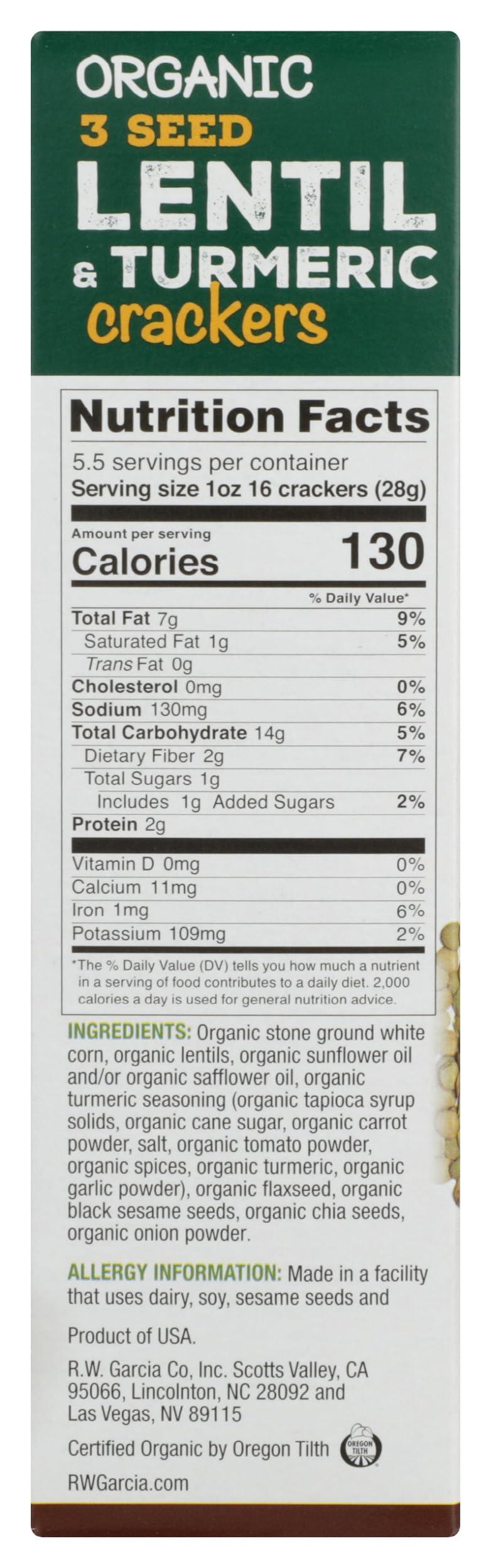 RW Garcia RW GARCIA Organic Lentil Turmeric Crackers, 5.5 OZ