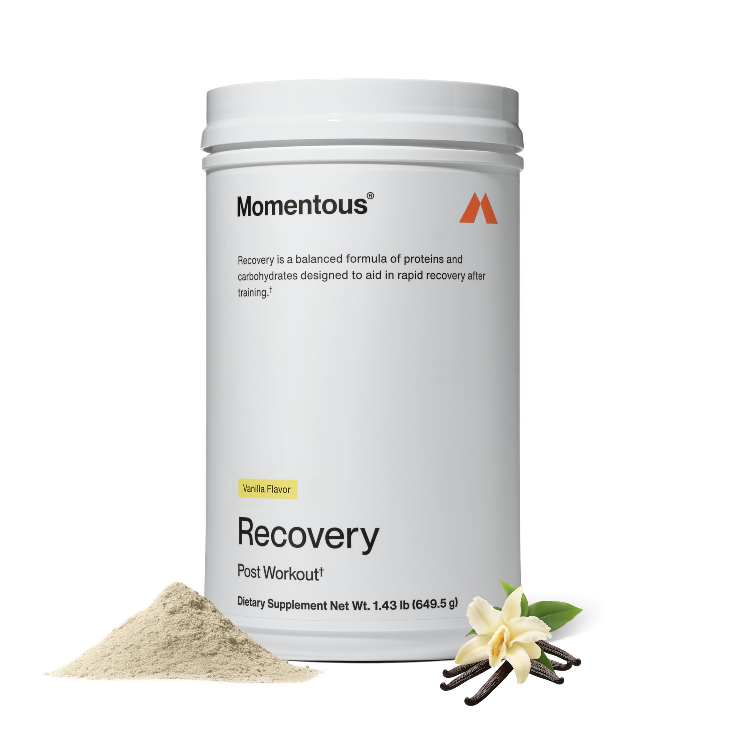 Momentous Momentous Recovery Grass-Fed Whey Protein Powder - 20g Post-Workout Whey Isolate Protein - NSF Certified, Gluten-Free, 15 Servings, Vanilla - Packaging May Vary