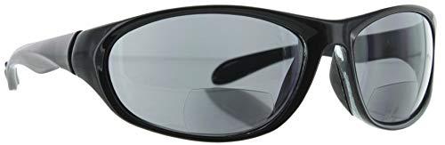 Fiore Fiore Bifocal Reading Sunglasses Readers Tinted Sport Wrap-Around Style for Men & Women [Black, 2.00]
