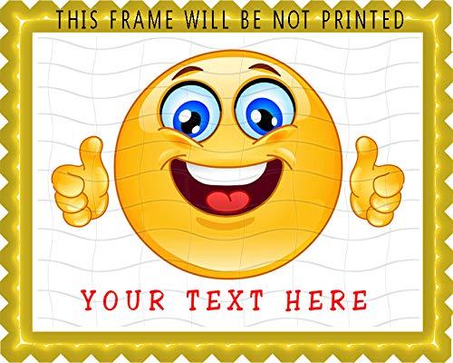 Edible Prints On Cake Thumb Up Emoji - Edible Cake Topper - 7.5" x 10" (1/4 sheet) rectangular