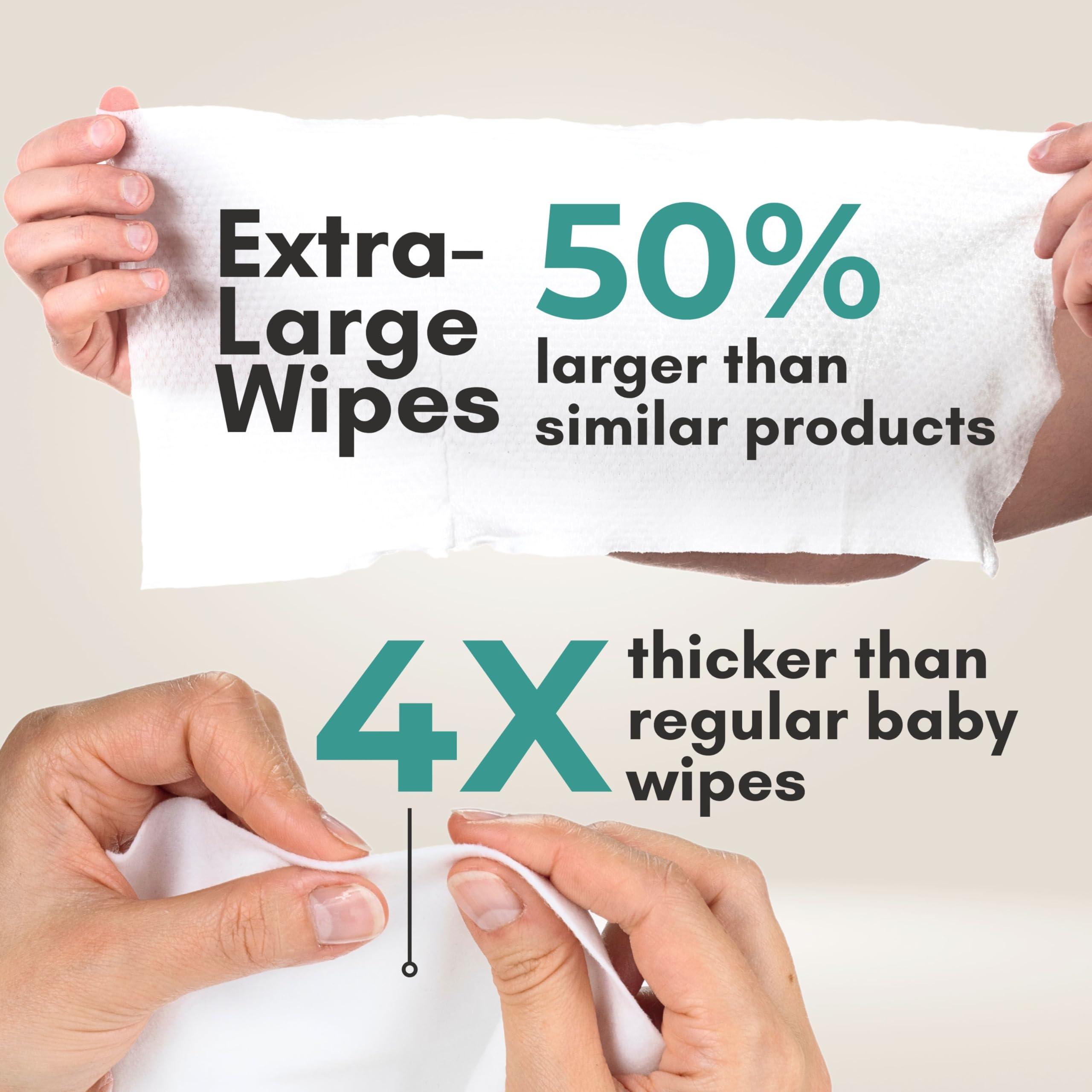 Nurture Valley Nurture XL Ultra Thick Body Wipes for Adults w/Aloe | 40 Extra Large Disposable Cloth Wet Cleansing No Rinse Bathing Washcloths, Waterless Shower | Bath Wipe for Women, Men & Elderly