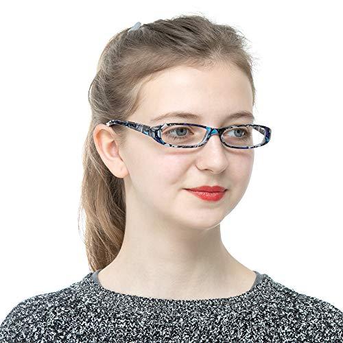 SOOLALA SOOLALA 4-Pair Designer Fashionable Spring Hinge Rectangular Reading Glasses w/Matching Pouch, 4pcs, 3.5