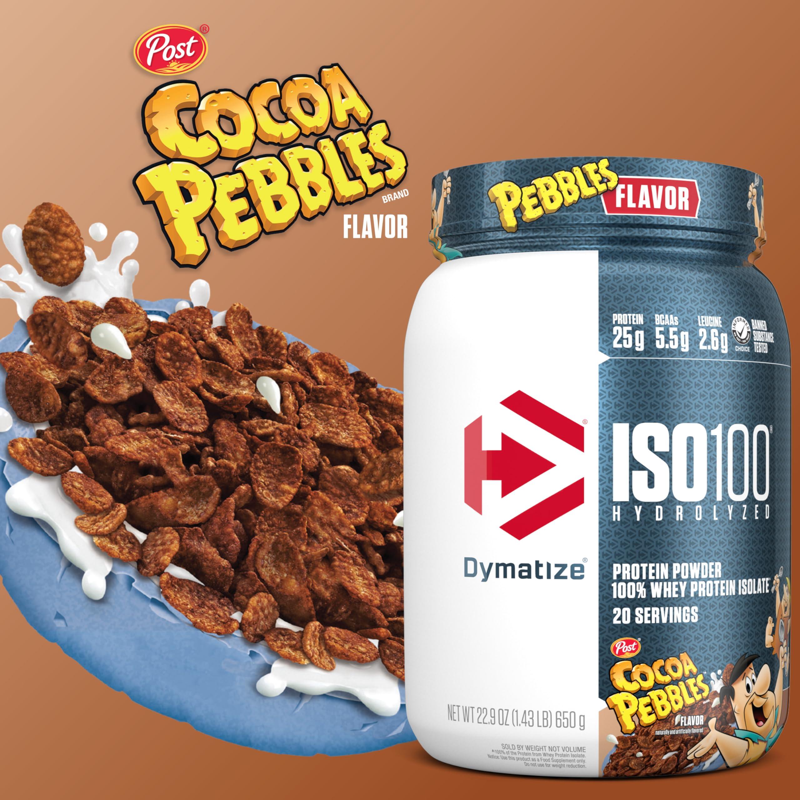 Dymatize Dymatize ISO100 Hydrolyzed Protein Powder, 100% Whey Isolate , 25g of Protein, 5.5g BCAAs, Gluten Free, Fast Absorbing, Easy Digesting, Cocoa Pebbles, 3 Pound