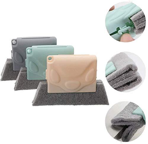 HITHSM 3Pcs Magic Window Cleaning Brush, Creative Groove Cleaning Brush, Quickly Clean All Corners and Gaps