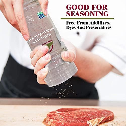 Himalayan Chef Himalayan Chef Himalayan Pink Garlic Salt -3.6 Oz (Pack of 1), Small Grinder of Garlic Salt Seasoning, Natural & Certified