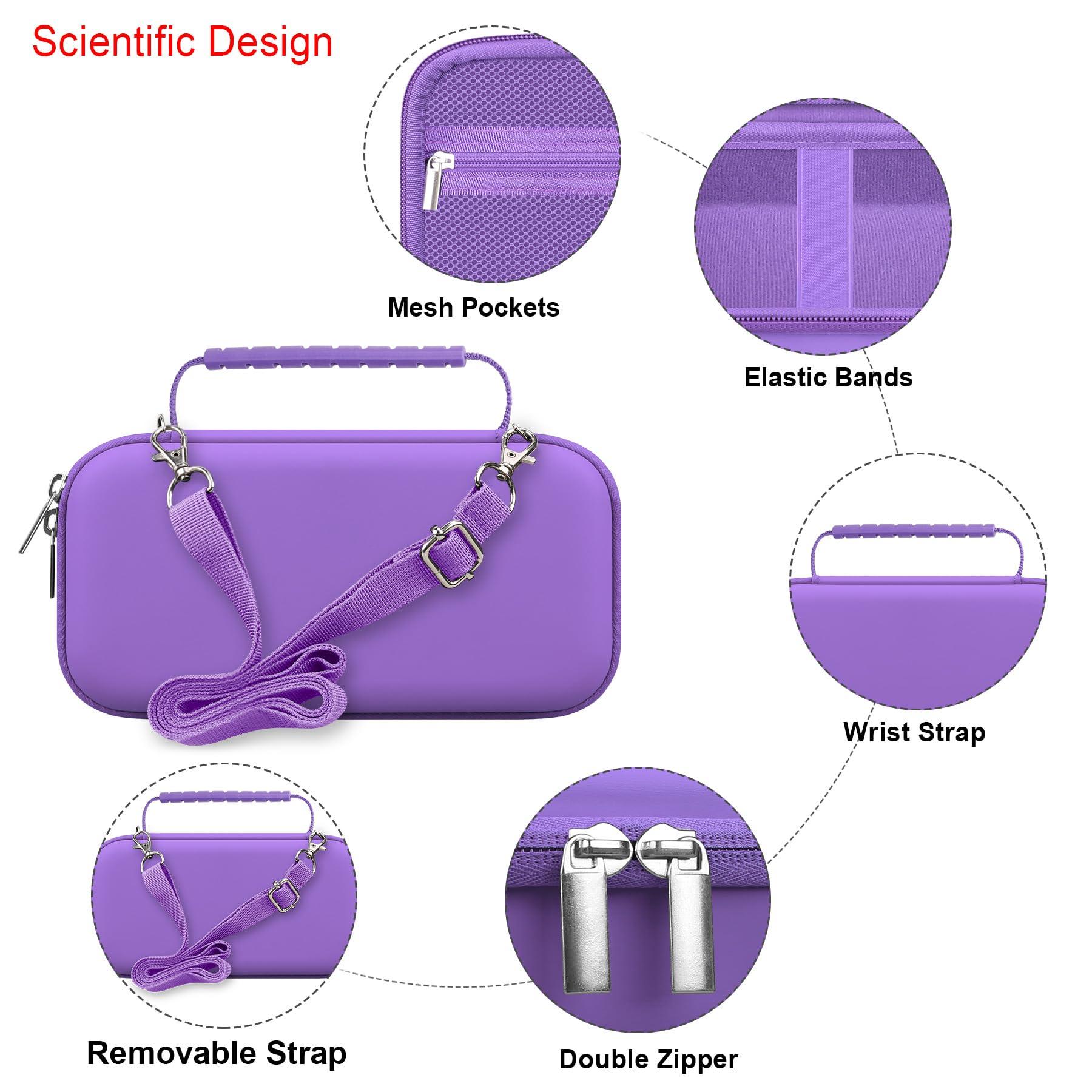 Elonbo Elonbo Carrying Case for Asthma Inhaler, Inhaler Spacer for Kids and Adults, Masks, Inhaler Holder Asthma Travel Organize Bag, Pocket Fits Allergy Meds, Ventolin Inhaler, Purple (Case Only)