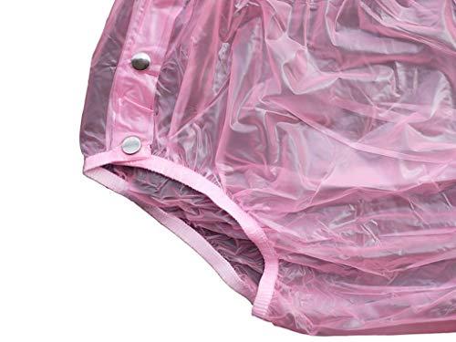 Haian Haian Adult Incontinence Snap-on Plastic Pants 3 Pack (XX-Large, Transparent Pink)