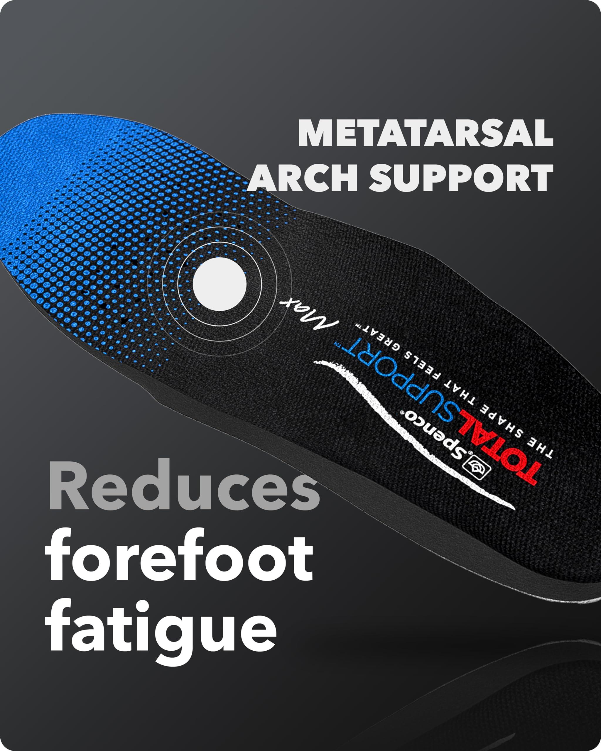 Spenco Spenco Total Support Max Shoe Insoles - Orthotic Metatarsal Arch Support Inserts for Men & Women - Absorbs Shock, Reduces Over-pronation - EVA Layer Conforms to Foot Contours, Deep Heel Cupping