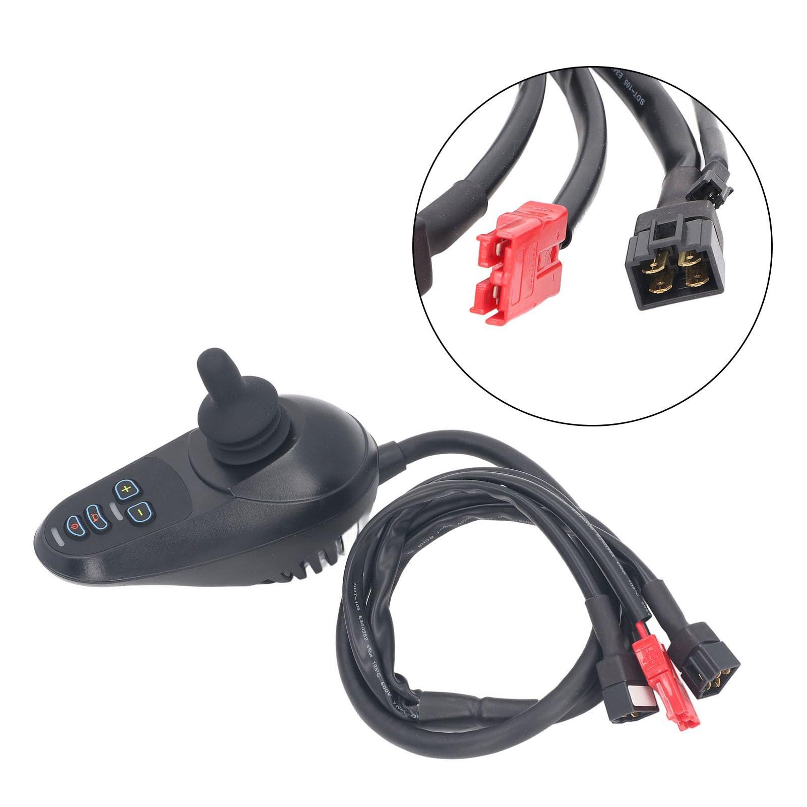 Ymiko Electric Wheelchair Power Controller, Brake Controller, Joystick Controller DC24V 50A 4 Keys for Mobility Solutions with Electric Wheelchair
