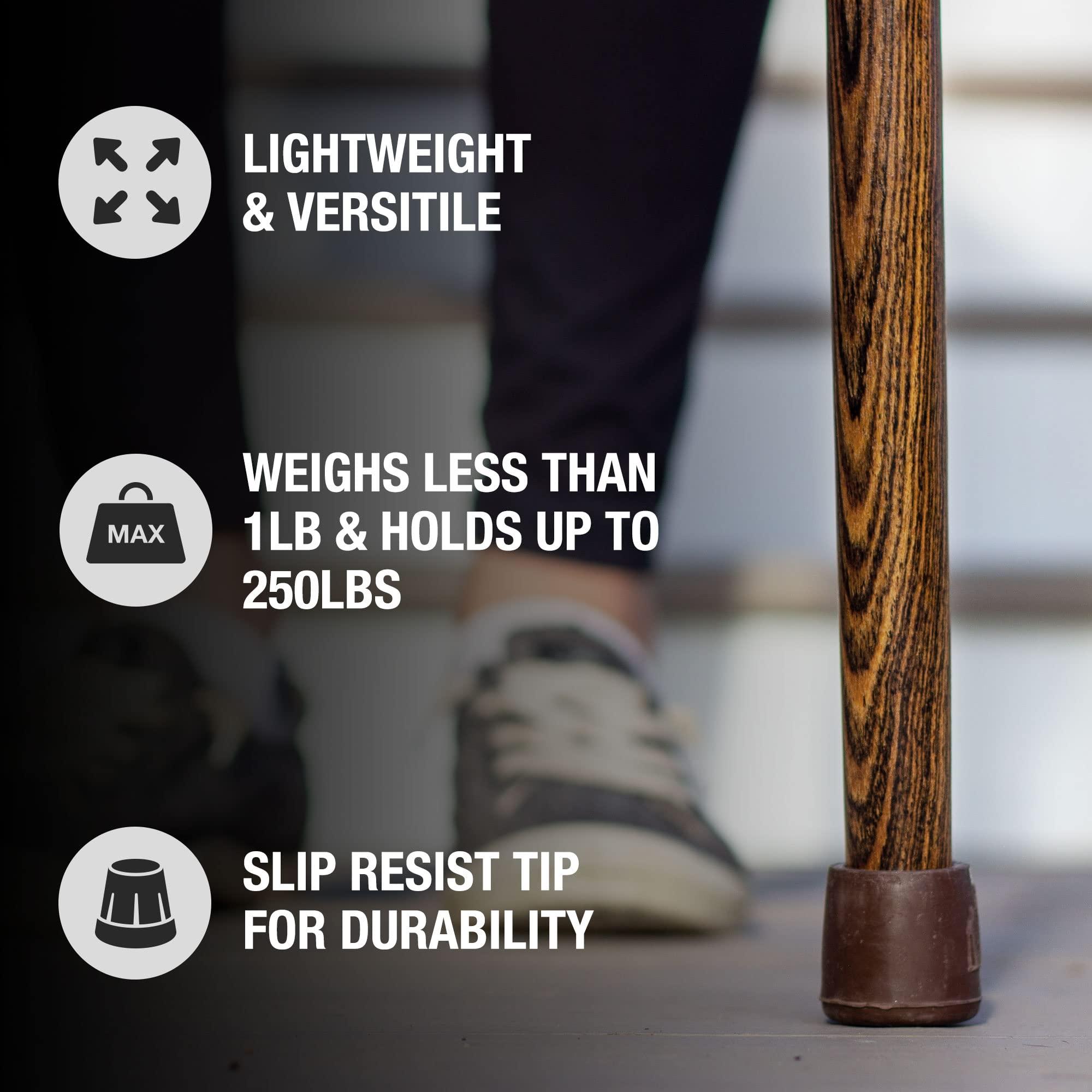 Brazos Brazos Handcrafted Wood Walking Cane, Twisted Bocote, Traditional Style Handle, for Men & Women, Made in the USA, 37\"