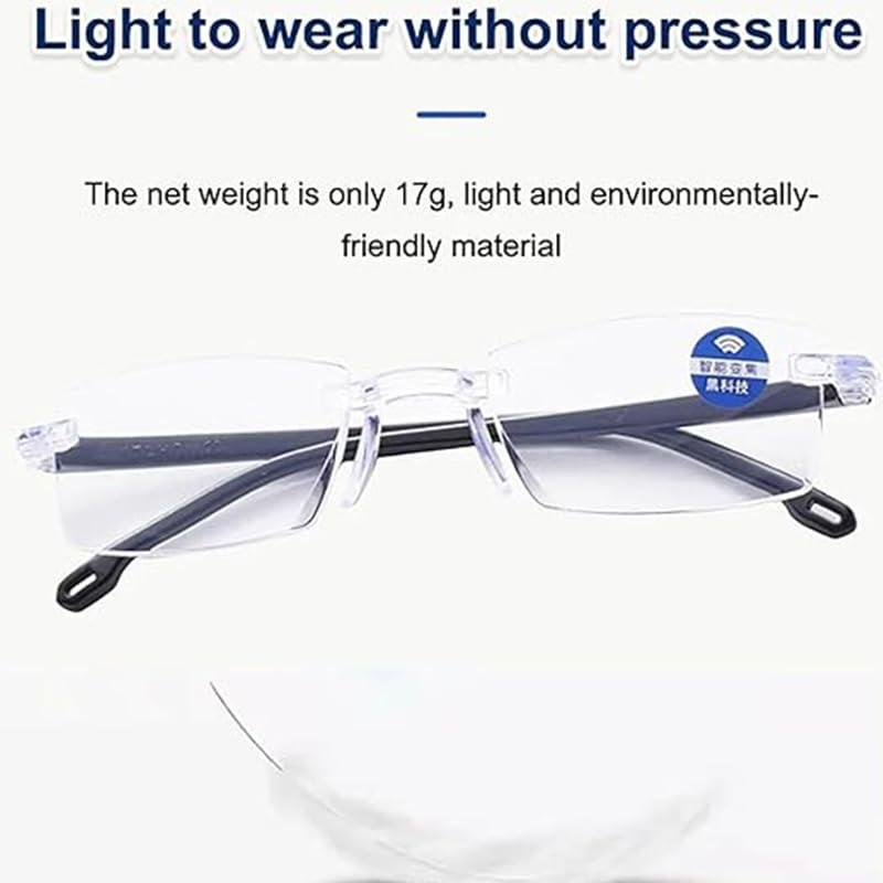 Generic Generic Autozoom Reading Glasses, Autozoom Glasses, Clear Focus Auto Adjusting Glasses for Women and Men, German Multifocal Anti Blue Light Clear Vision Frameless Reading Glasses (2pcs)